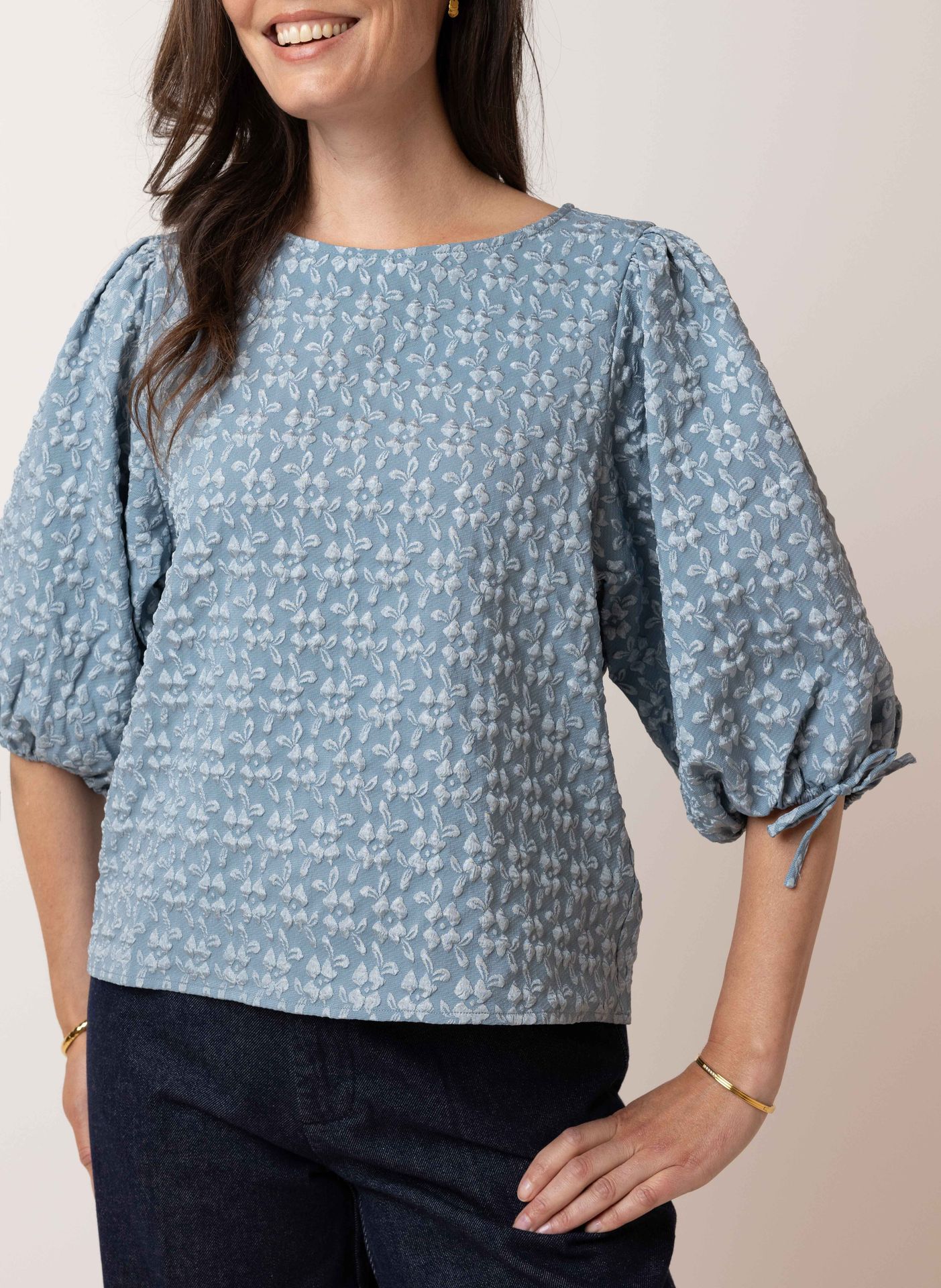 Norah Blauwe blouse petrol blue 214846-495