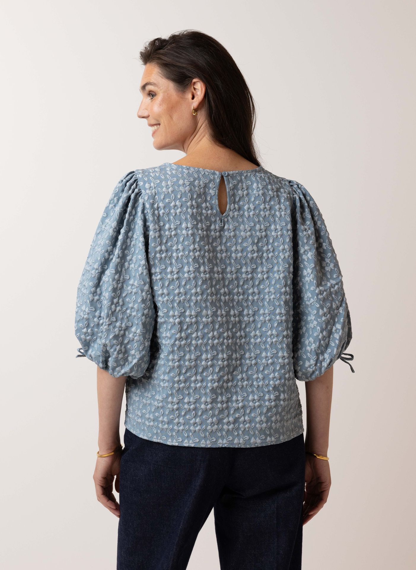 Norah Blauwe blouse petrol blue 214846-495