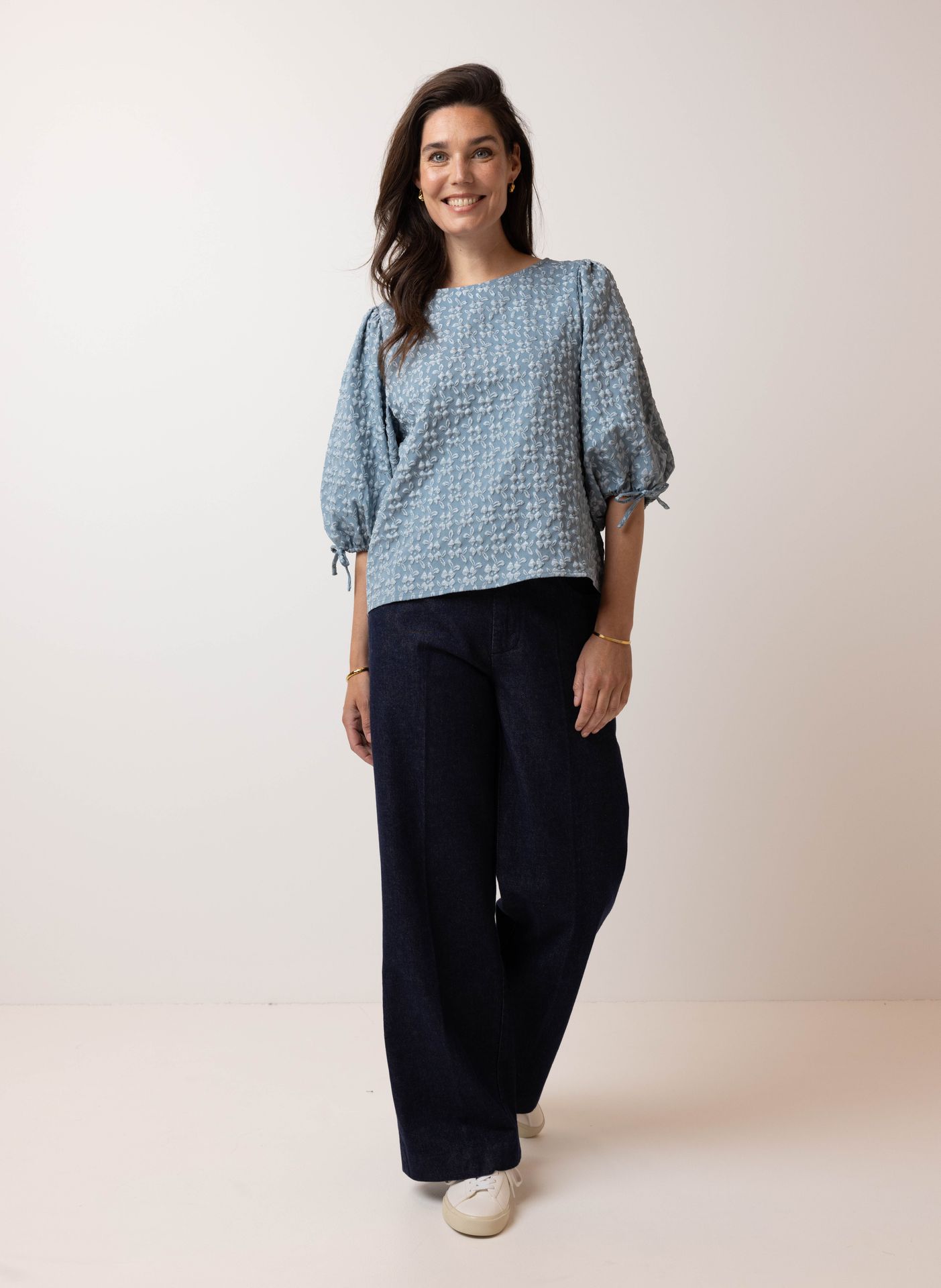 Norah Blauwe blouse petrol blue 214846-495