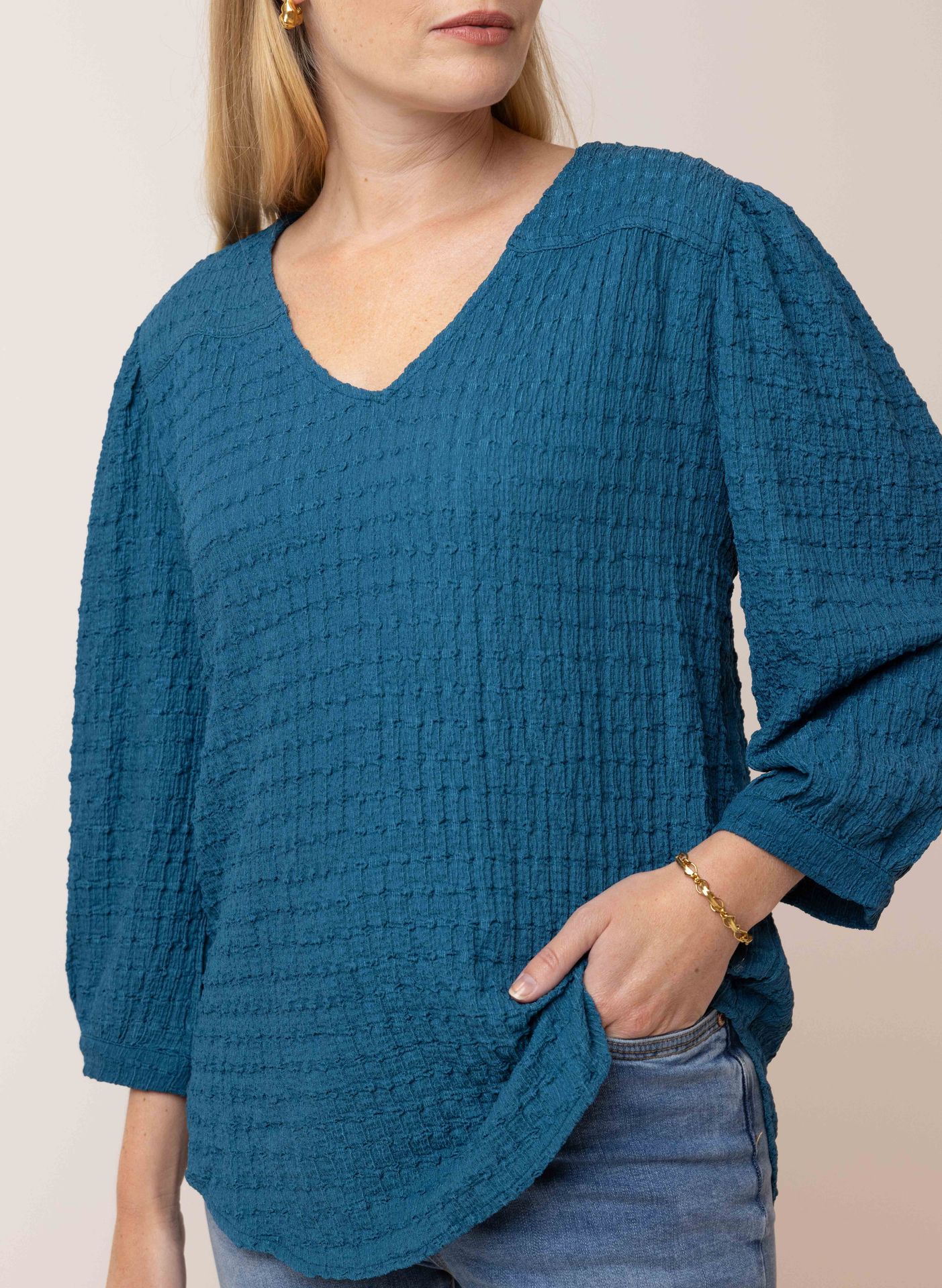 Norah Blauwe blouse teal 215337-666