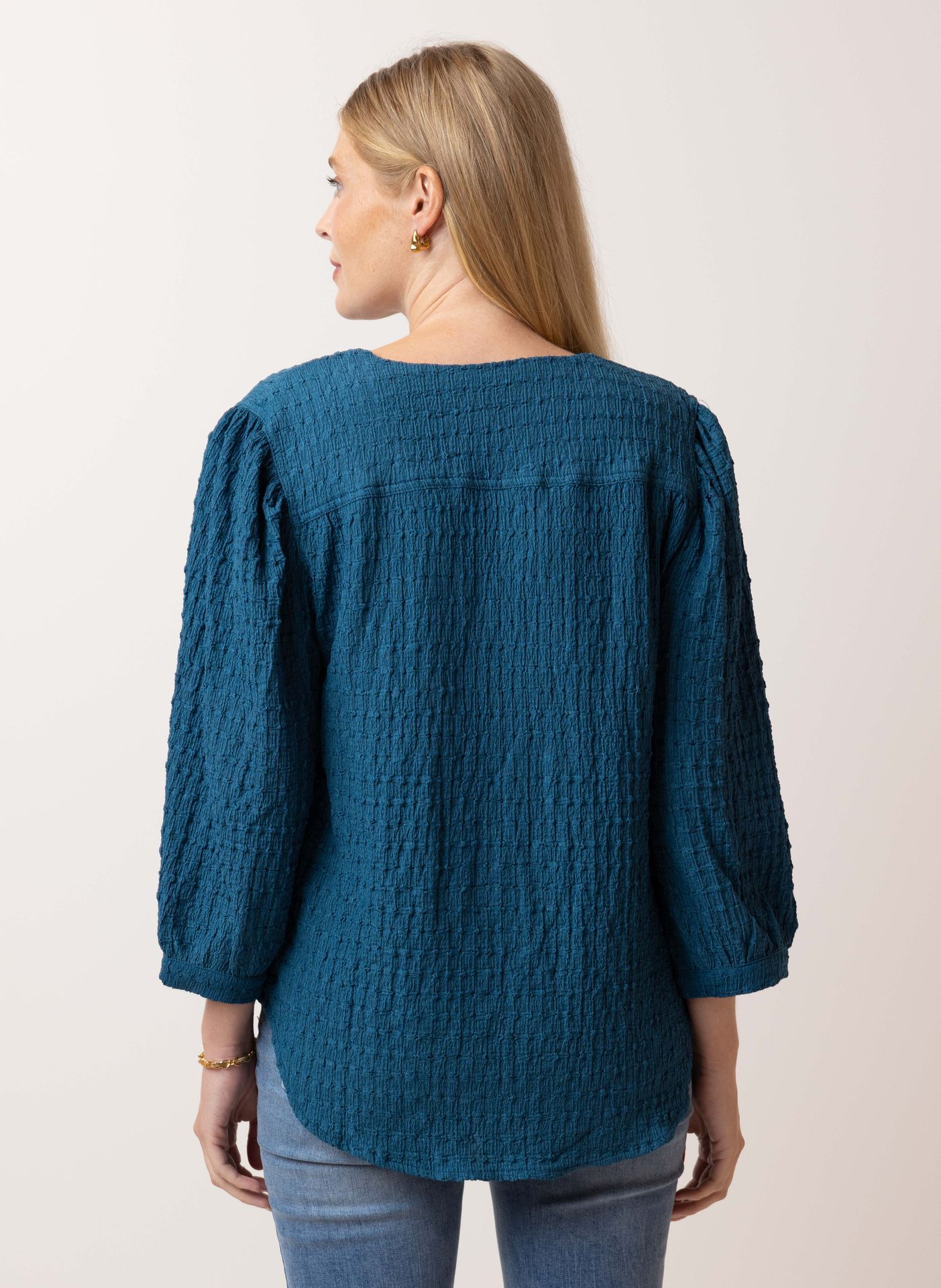 Norah Blauwe blouse teal 215337-666