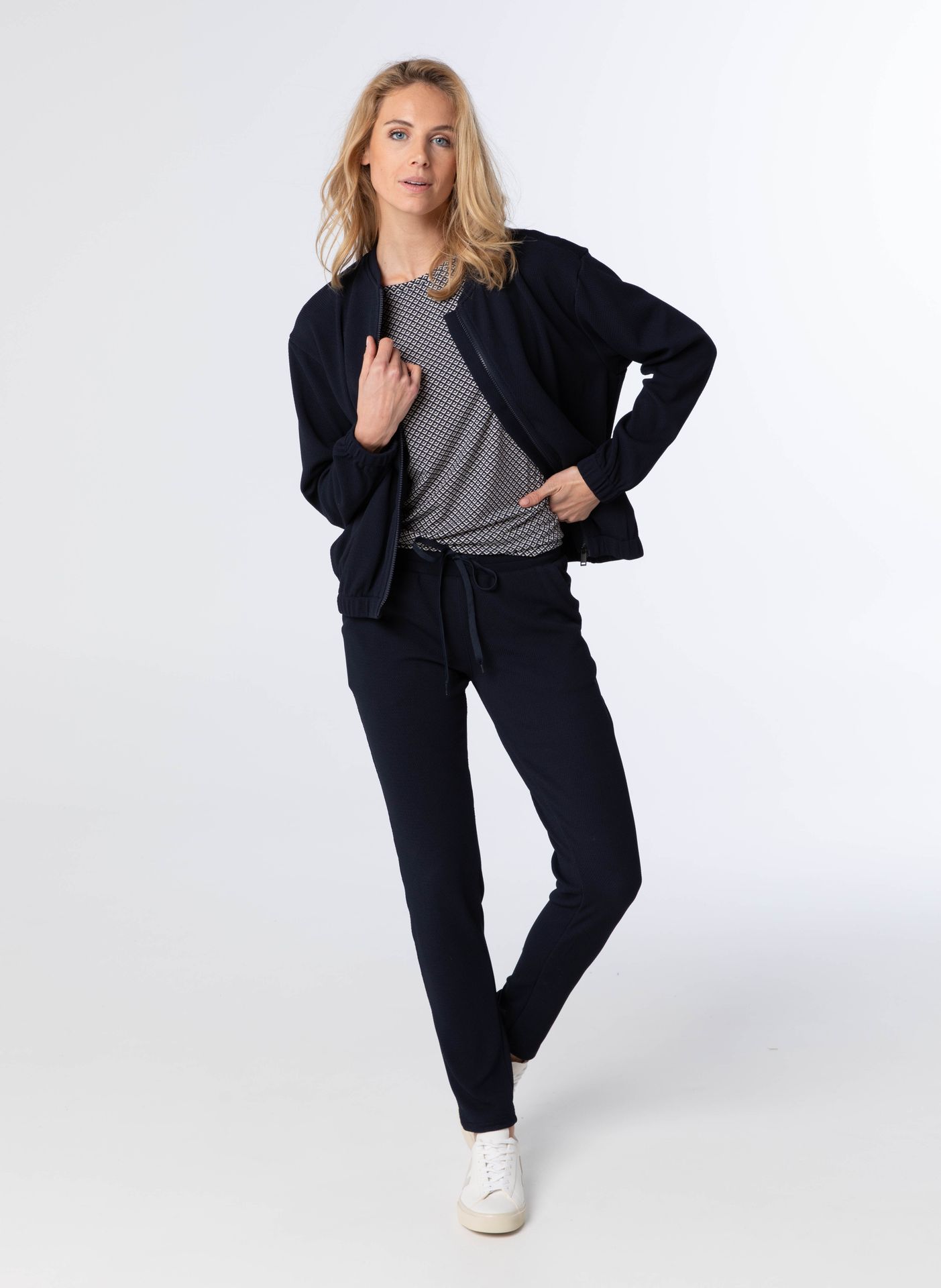 Norah Blauwe loose fit broek  dark blue 213529-499