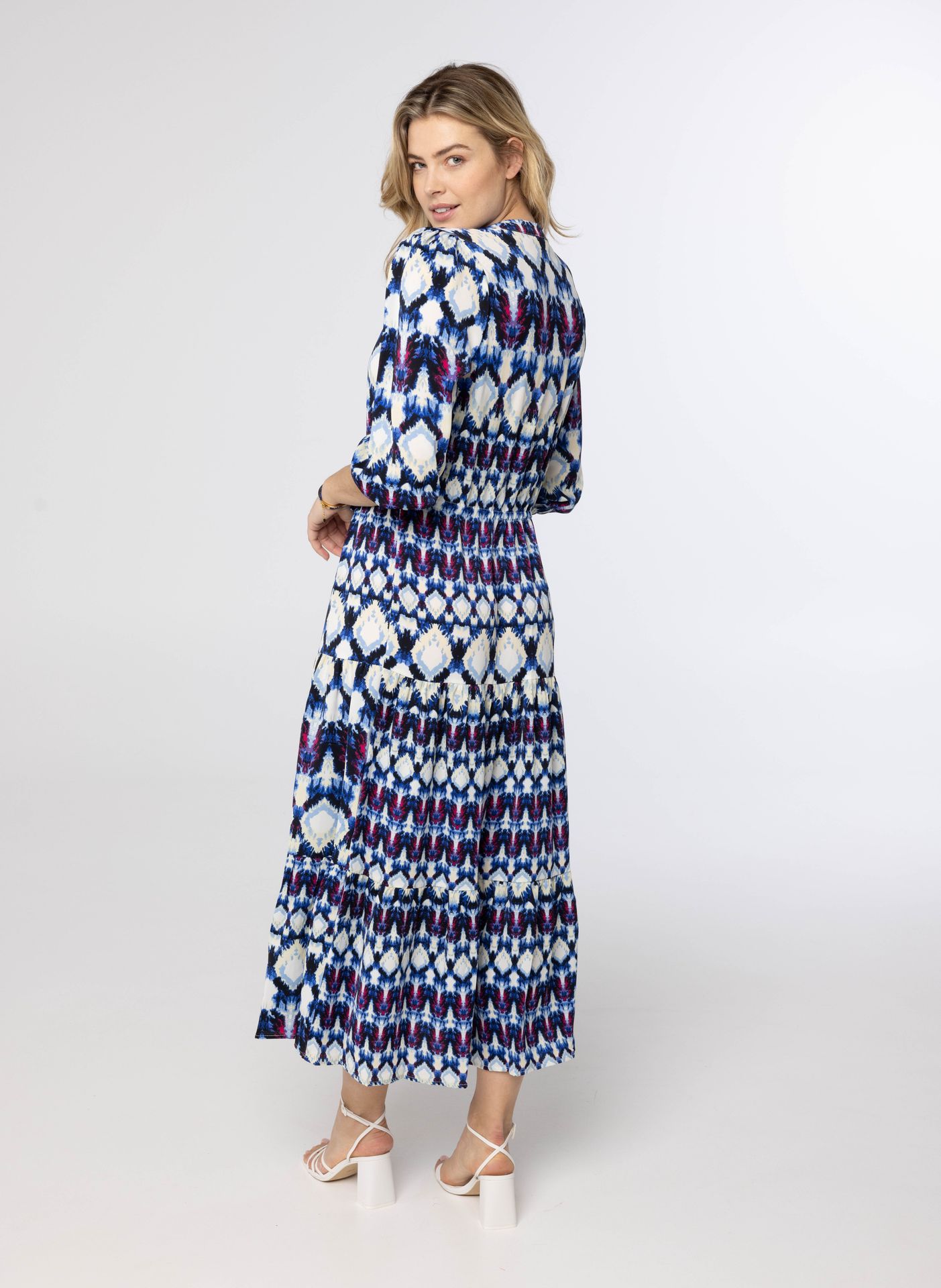 Norah Blauwe maxi jurk blue multicolor 213808-420