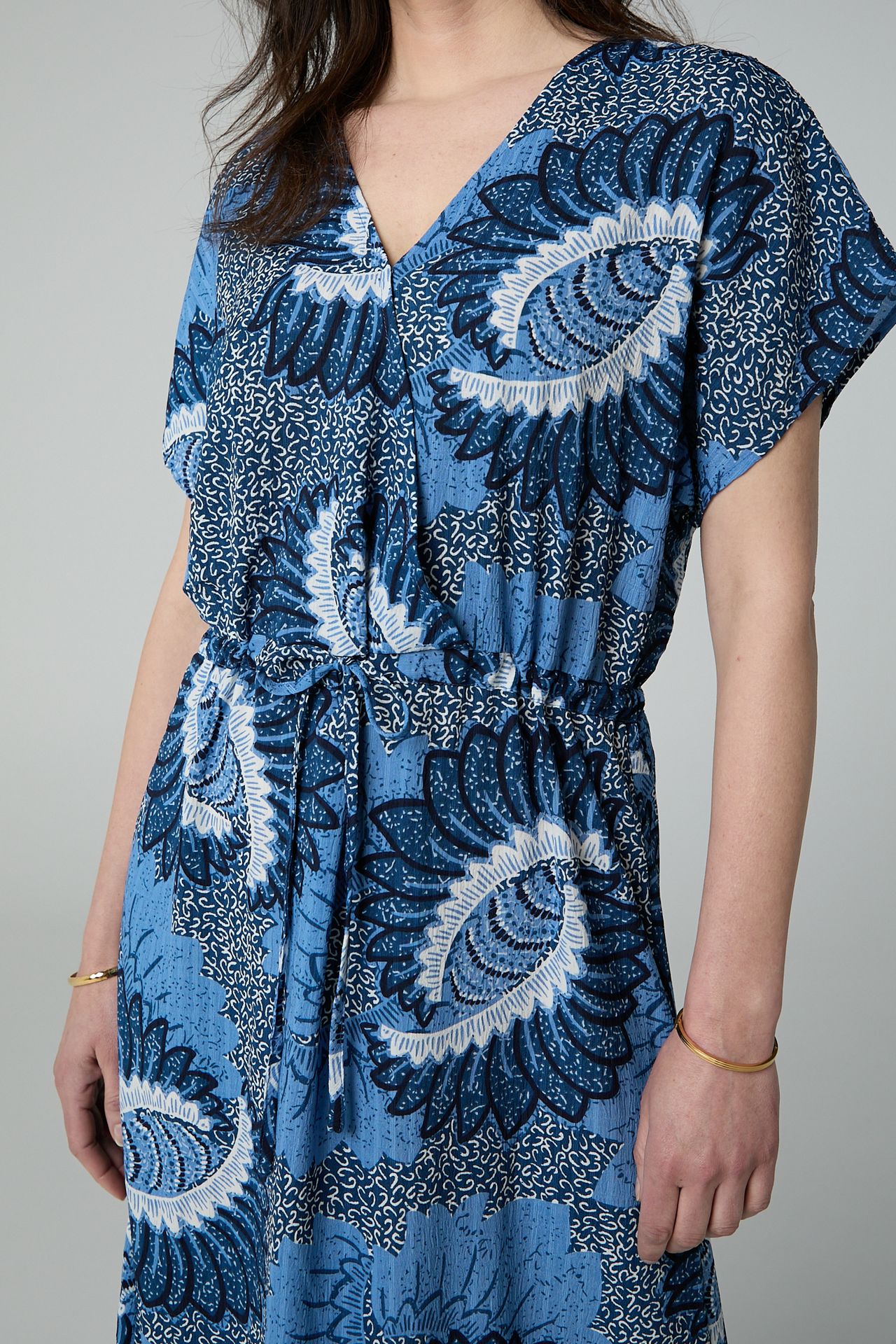 Norah Blauwe maxi jurk blue multicolor 213811-420