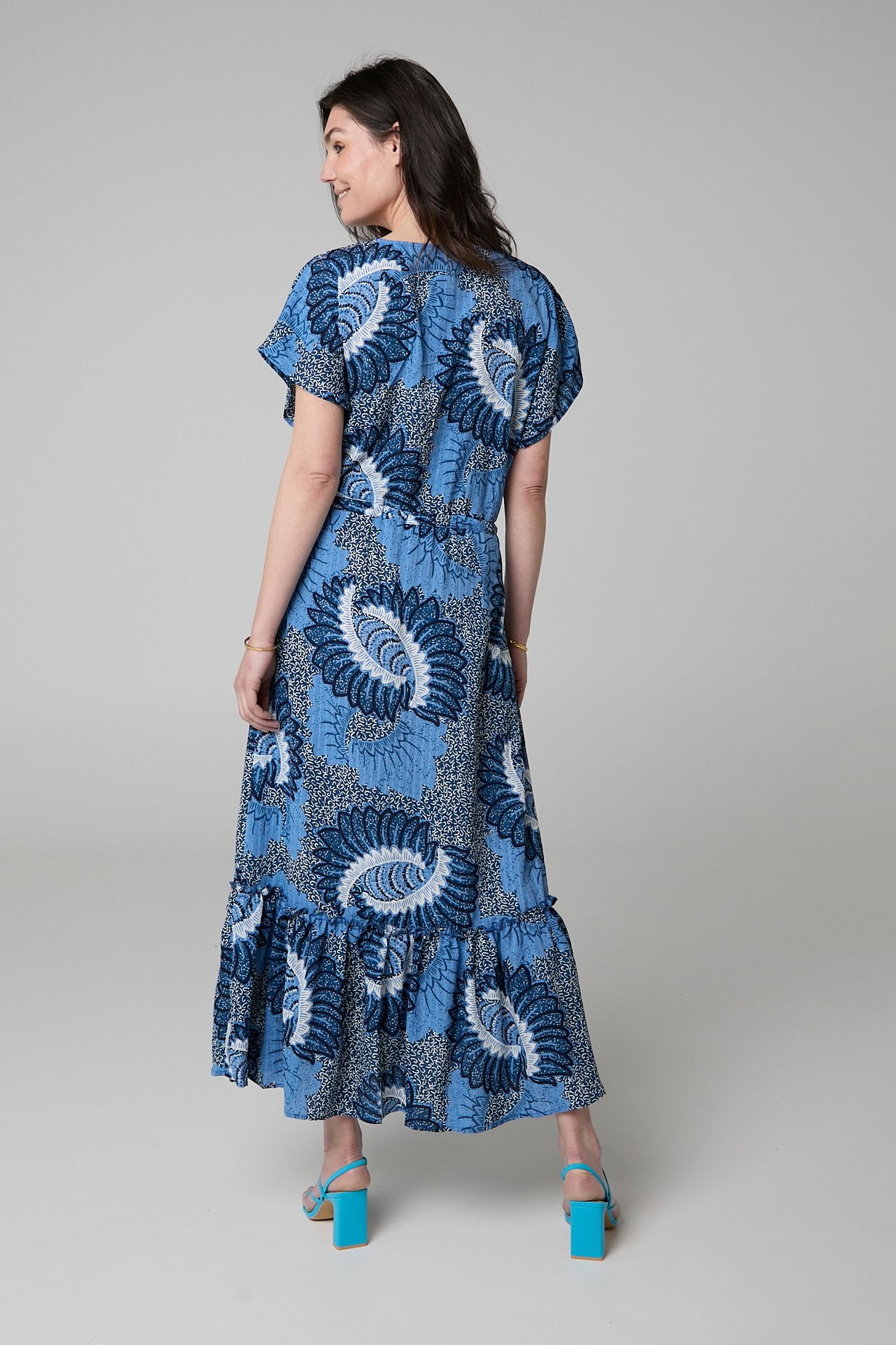 Norah Blauwe maxi jurk blue multicolor 213811-420
