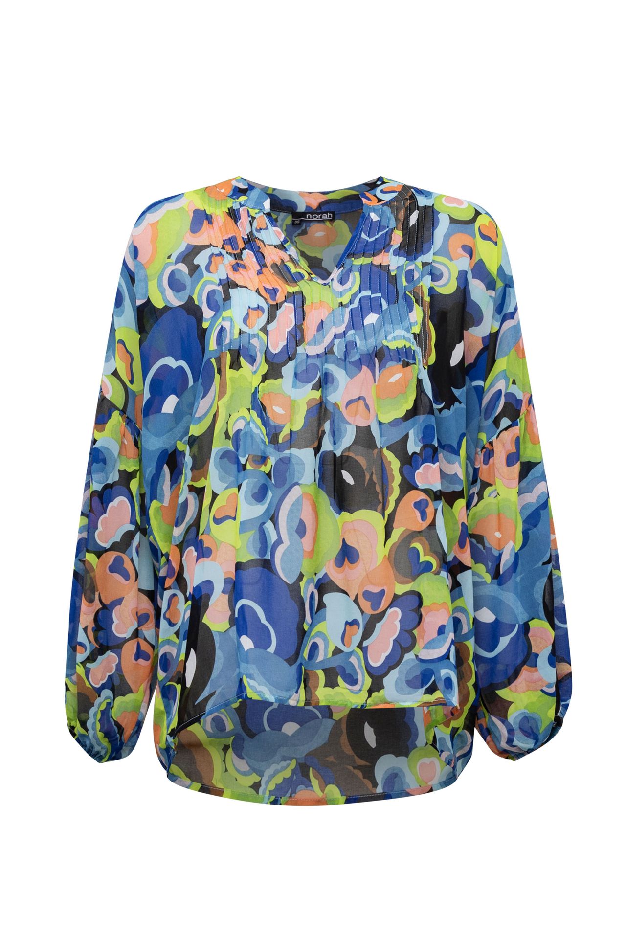 Norah Blauwe/groene blouse blue multicolor 213531-420
