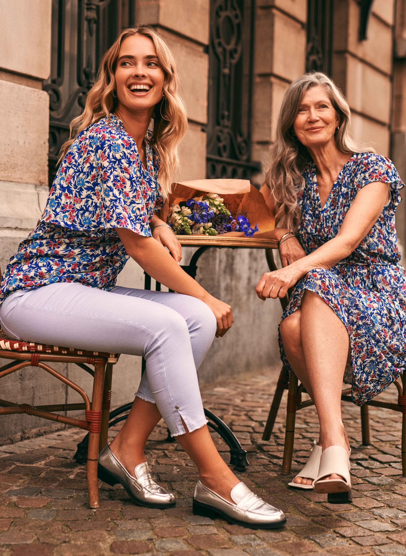 Norah Blauw/roze blouse blue/pink 213807-439