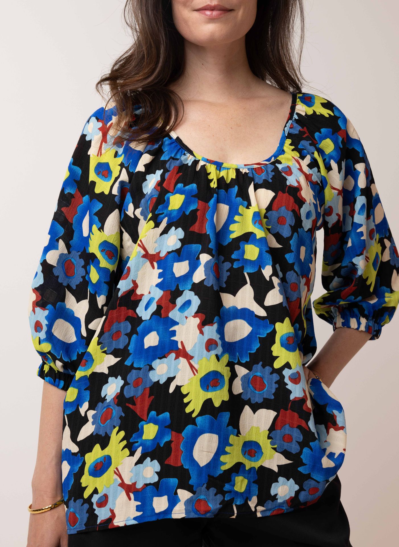 Norah Bloemen blouse black multicolor 214460-020