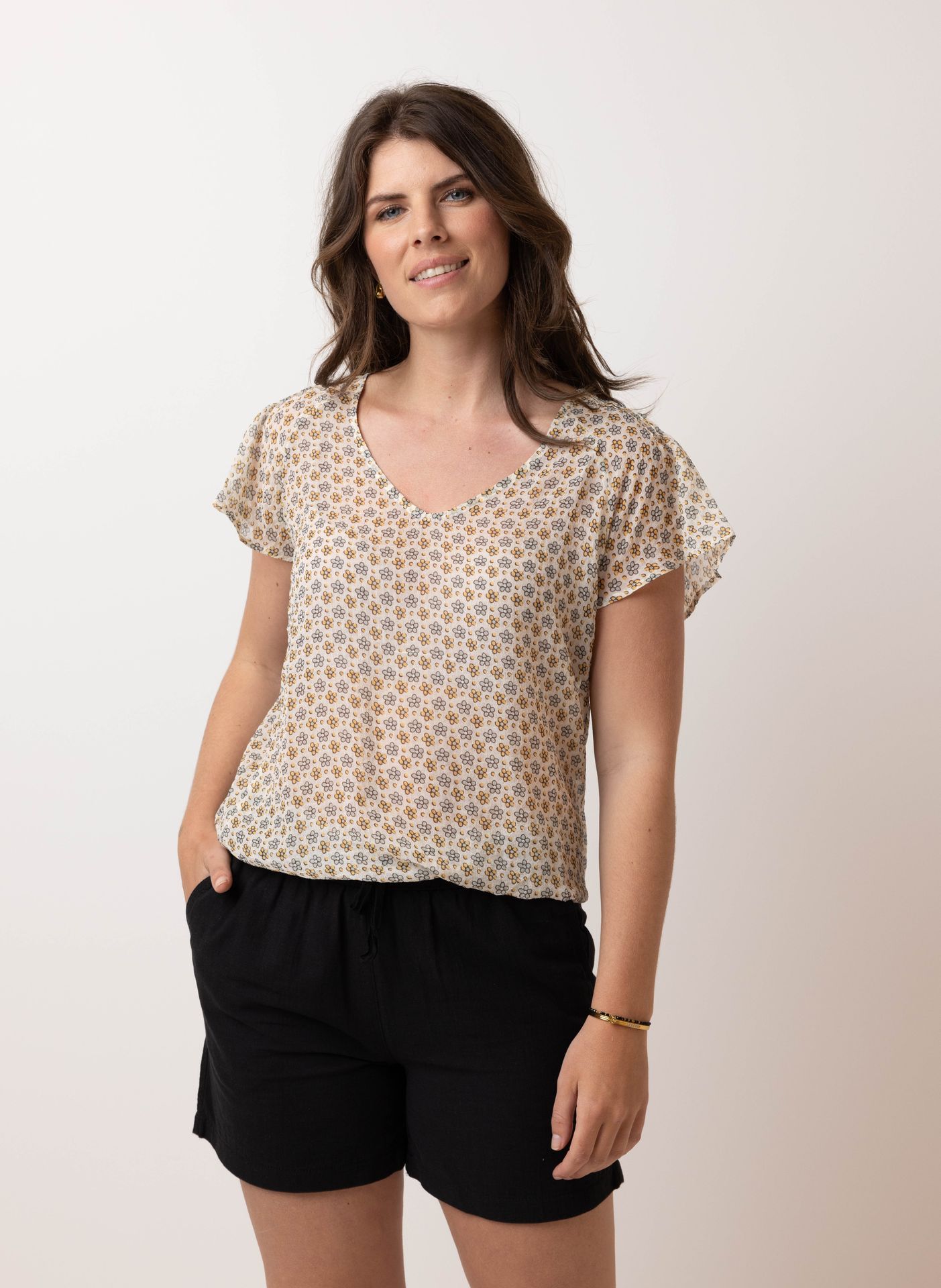 Norah Bloemenblouse ecru multicolor 214201-122