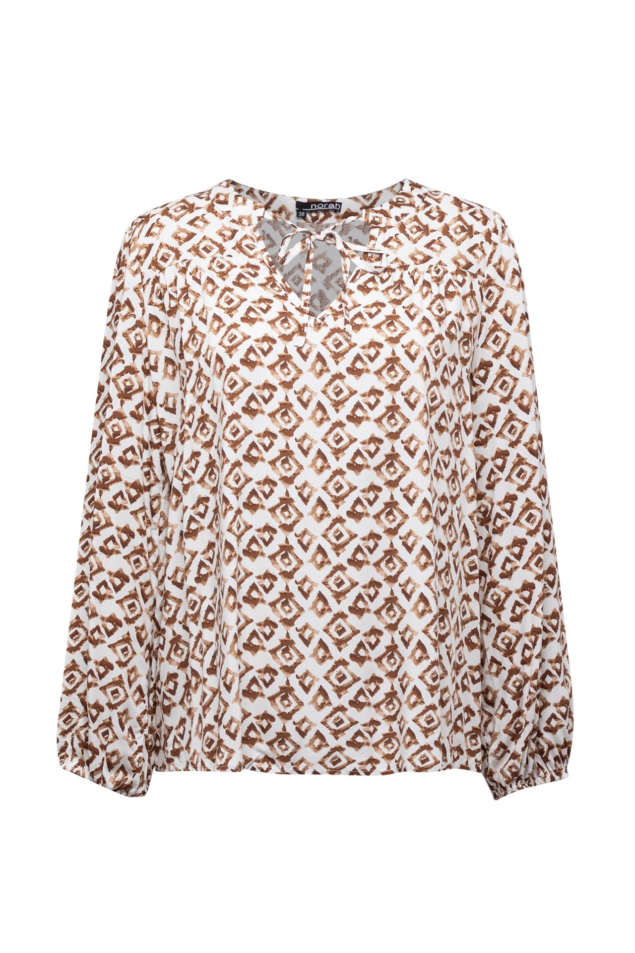 Norah Blouse met koordjes brown/white 213507-231