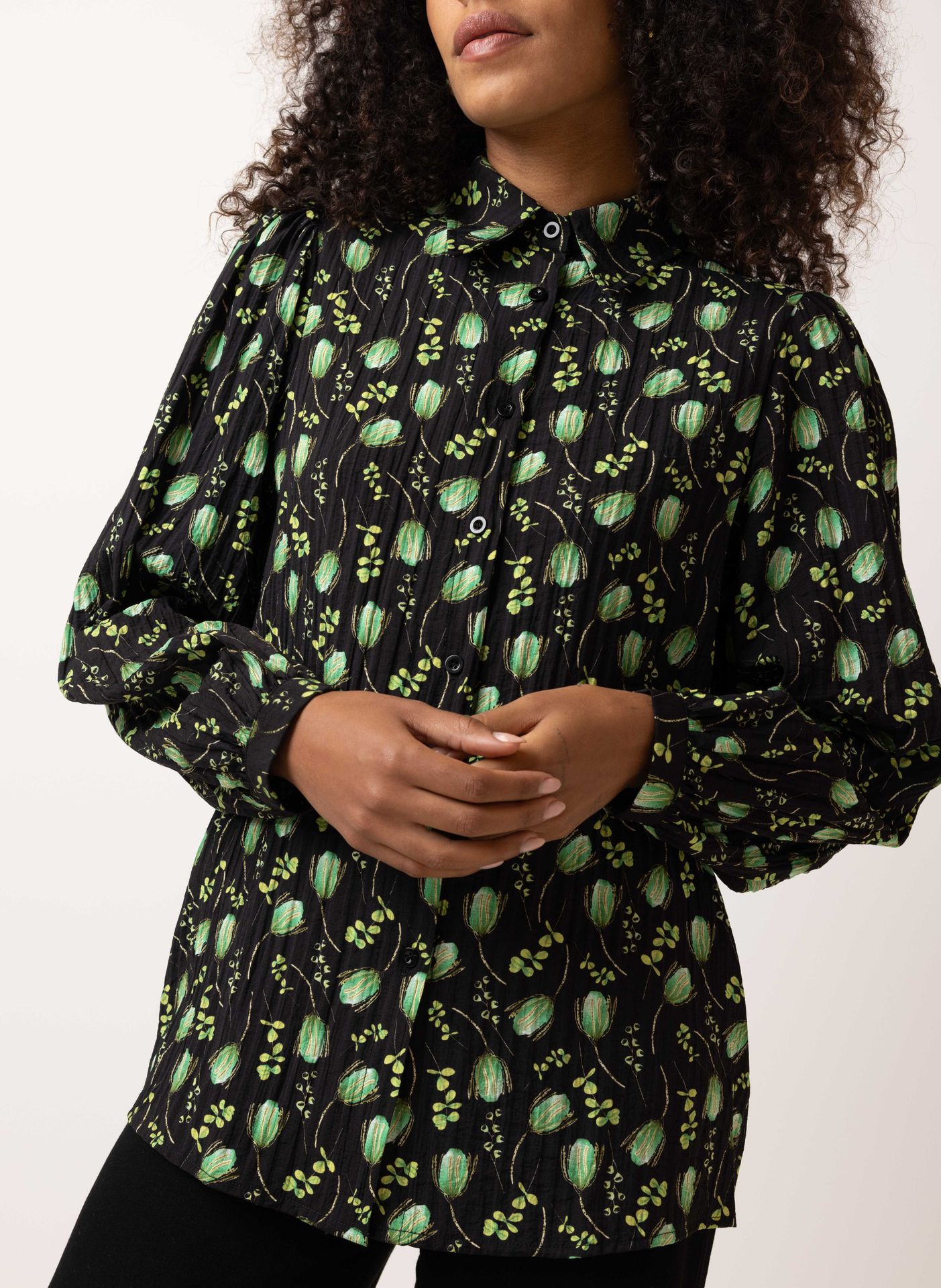 Norah Blouse zwart/groen black/green 215011-035