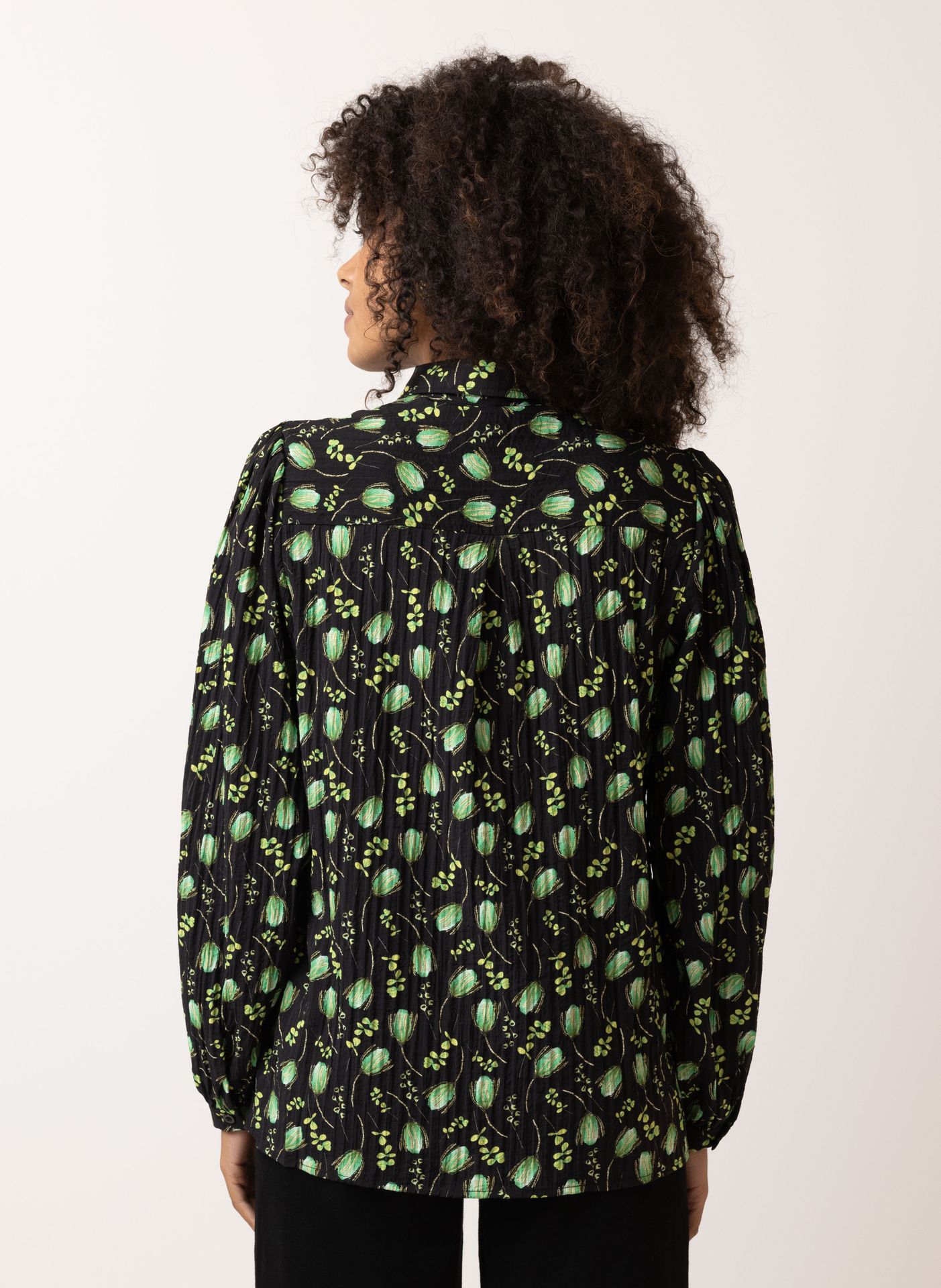 Norah Blouse zwart/groen black/green 215011-035