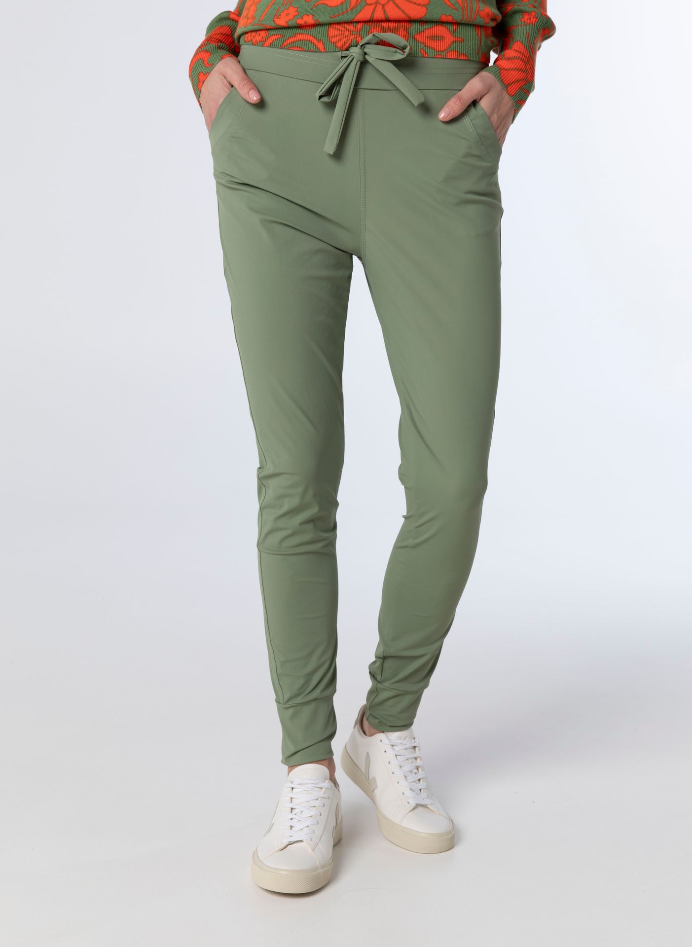 Norah Broek travelstof groen green/grey 211053-540