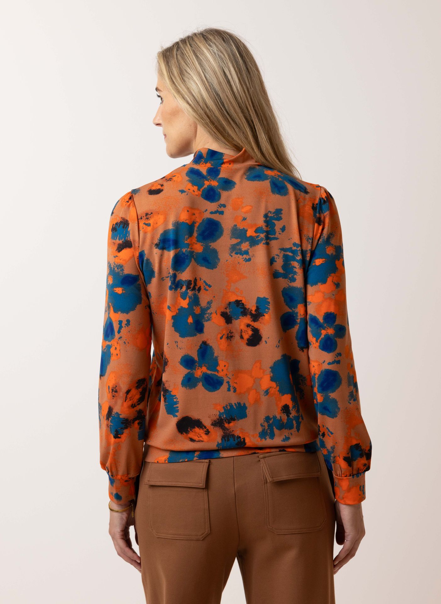 Norah Bruin shirt cognac multicolor 215363-281