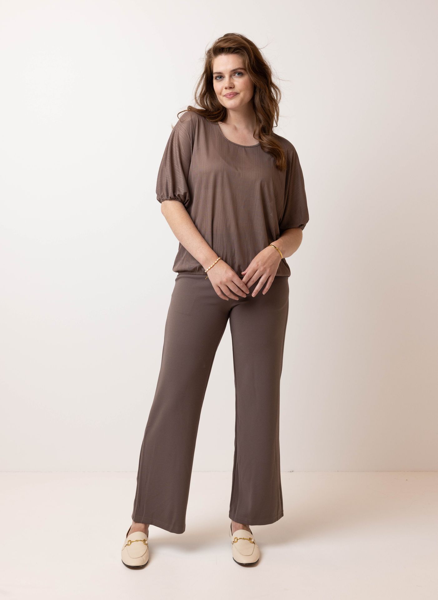 Norah Bruin shirt taupe 214115-204