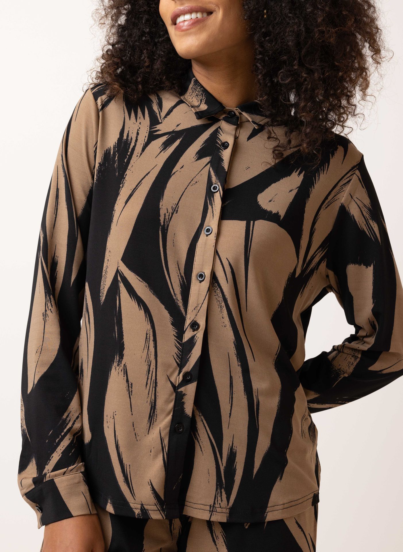 Norah Bruine blouse black/brown 215874-032