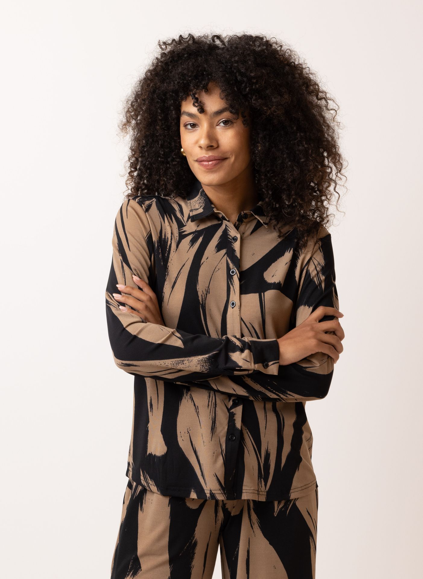 Norah Bruine blouse black/brown 215874-032