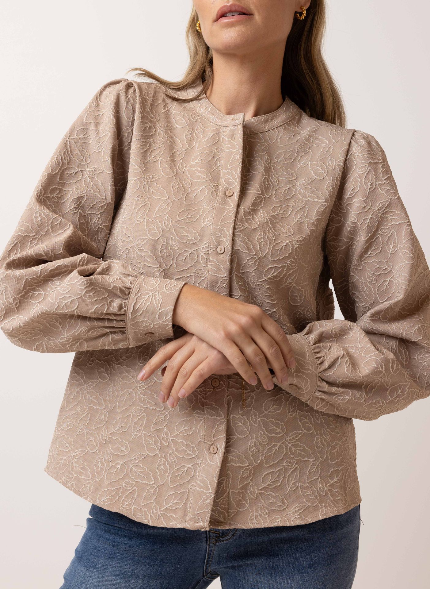 Norah Bruine blouse sand 215728-110