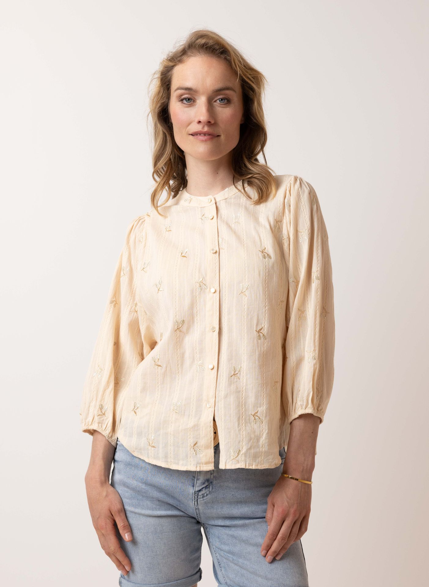 Norah Champagnekleurige blouse champagne 214479-103