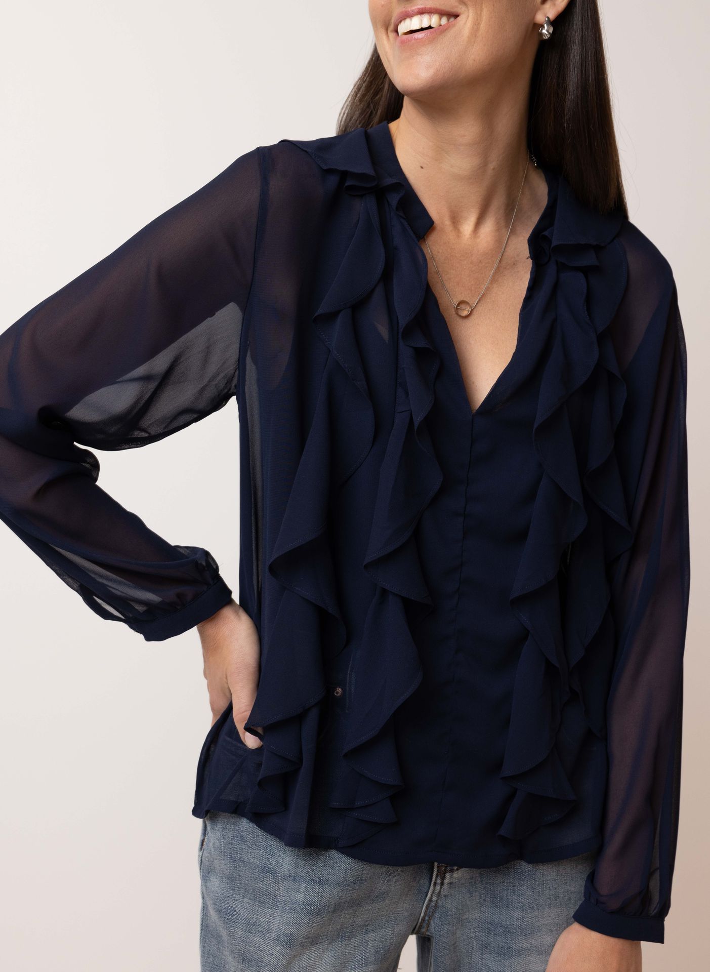 Norah Donkerblauwe blouse dark blue 214449-499