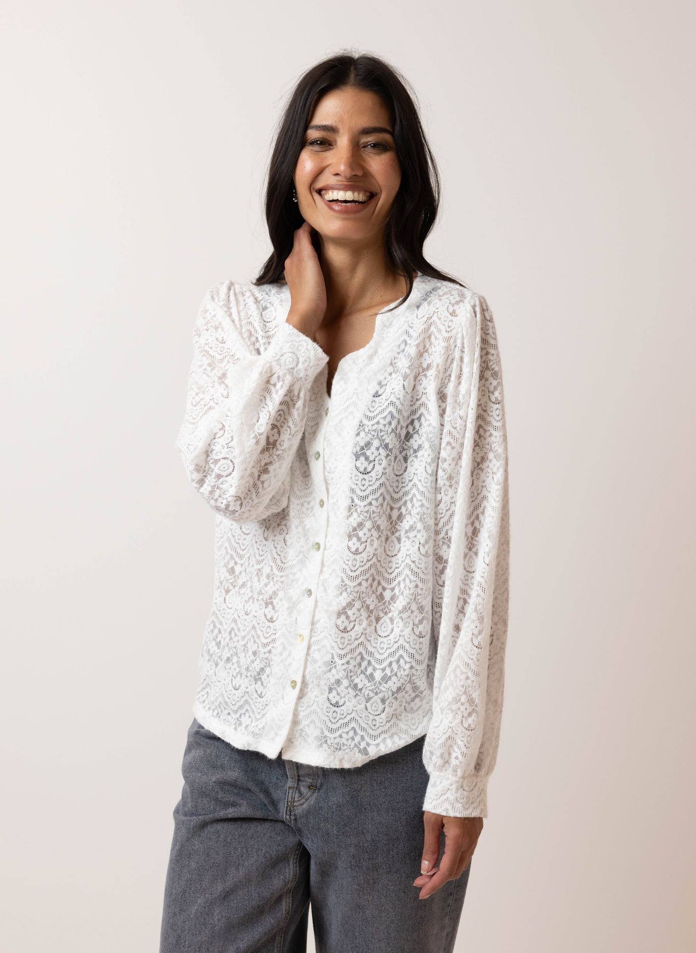 Norah Kanten blouse off-white 215974-101