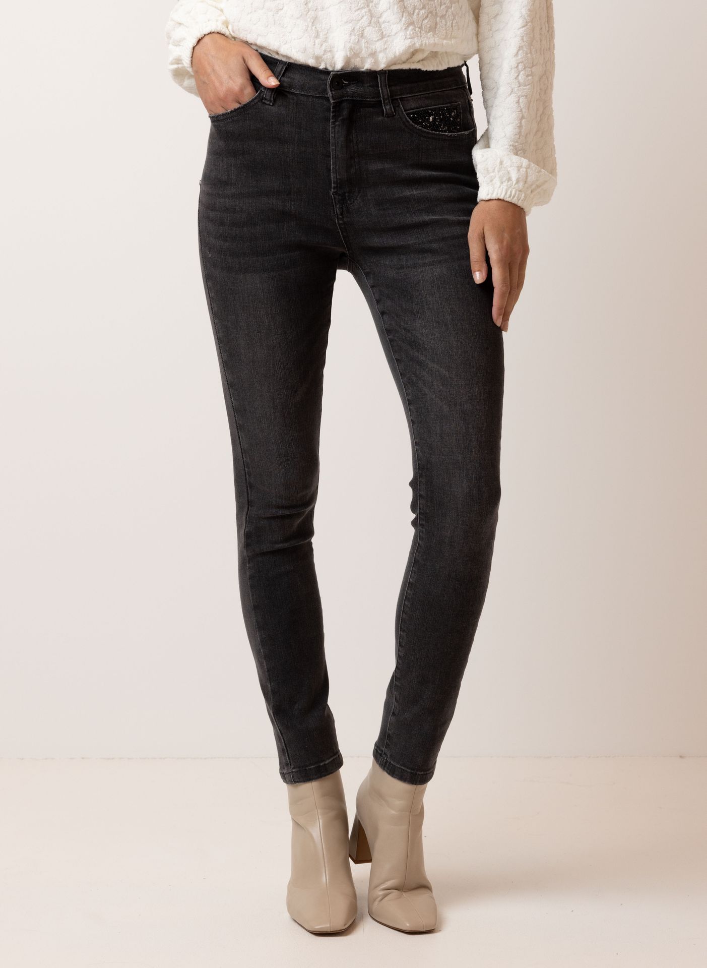 Norah Donkergrijze denim jeans dark grey 215168-096