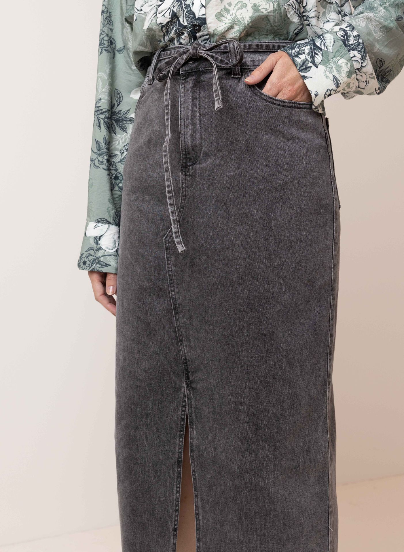 Norah Donkergrijze maxi rok grey 215287-045