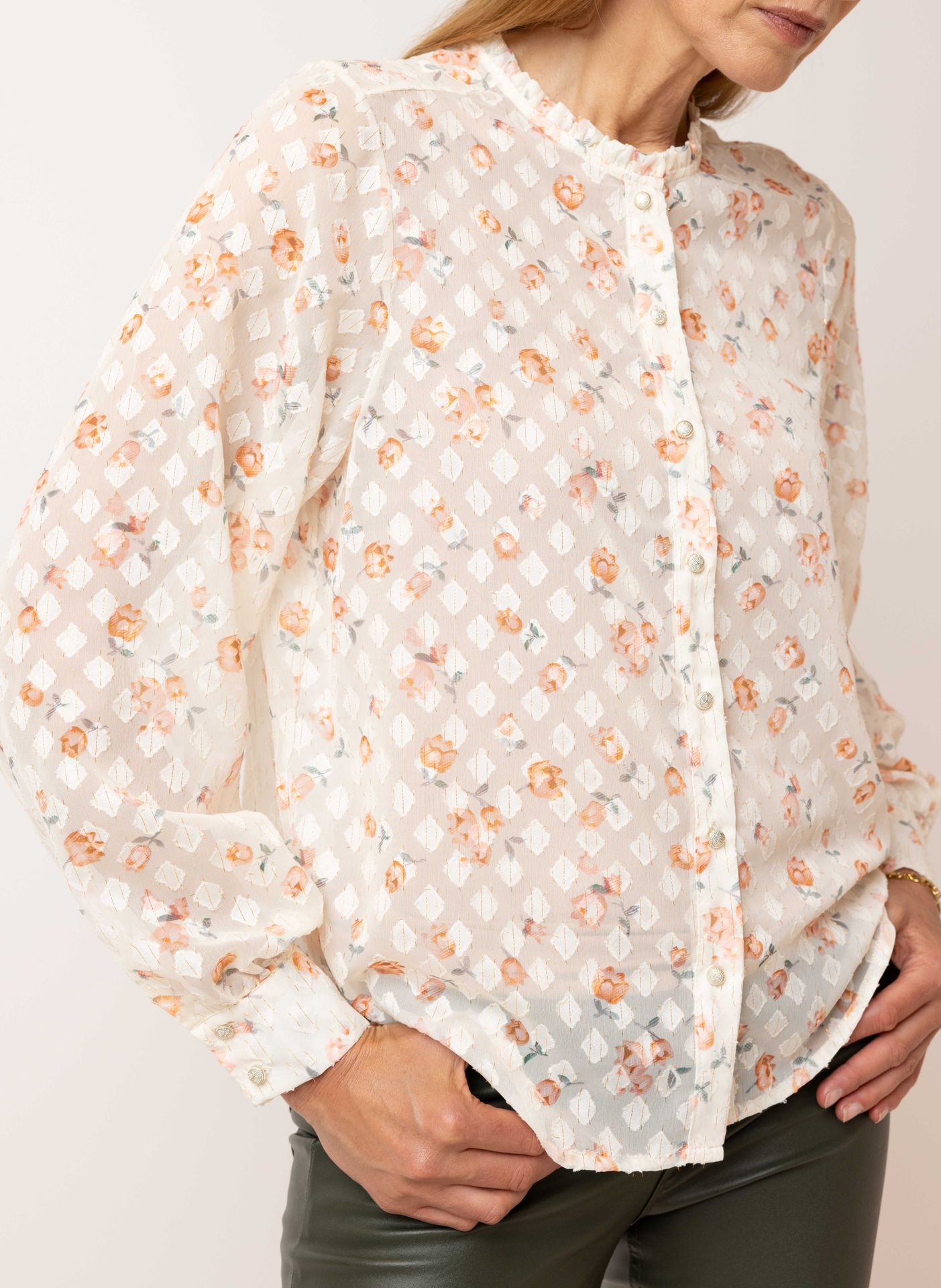 Norah Ecru blouse ecru/orange 215183-177