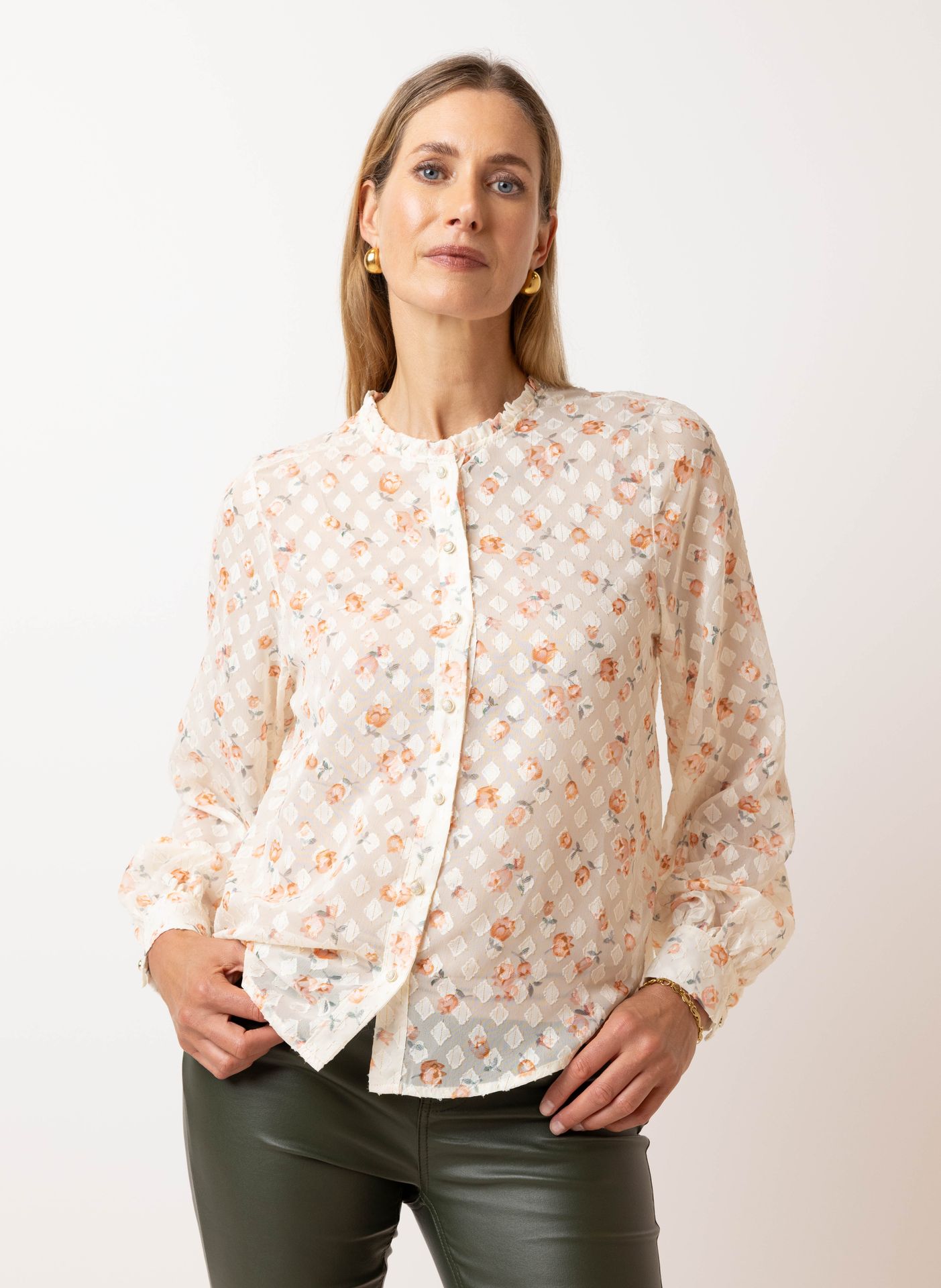 Norah Ecru blouse ecru/orange 215183-177