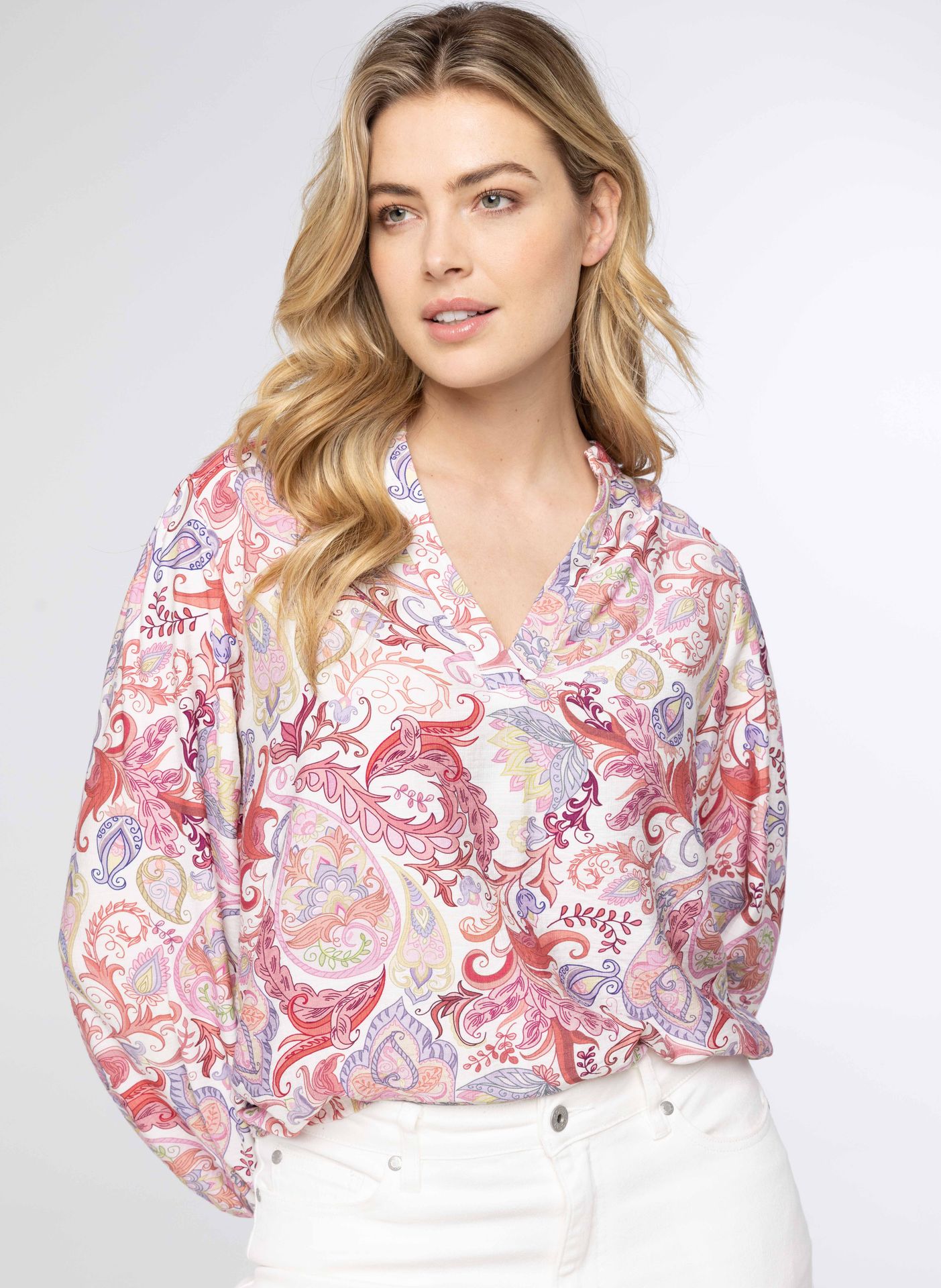 Norah Ecru blouse met print ecru multicolor 214244-122