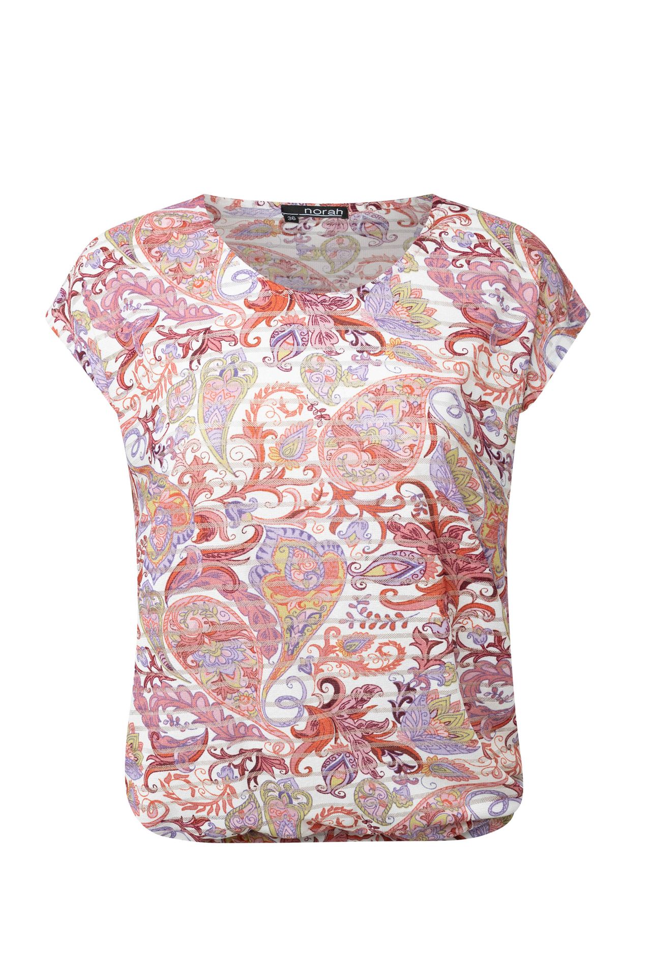 Norah Ecru shirt met kleurrijke print ecru multicolor 214169-122