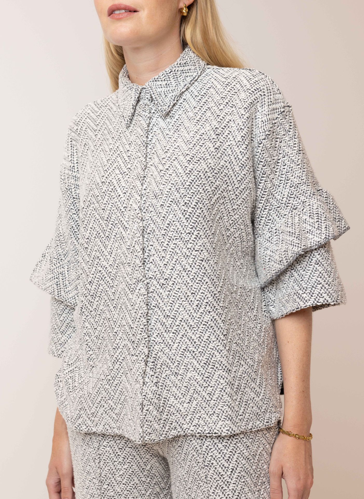 Norah Ecru/grijze blouse ecru/grey 215229-180