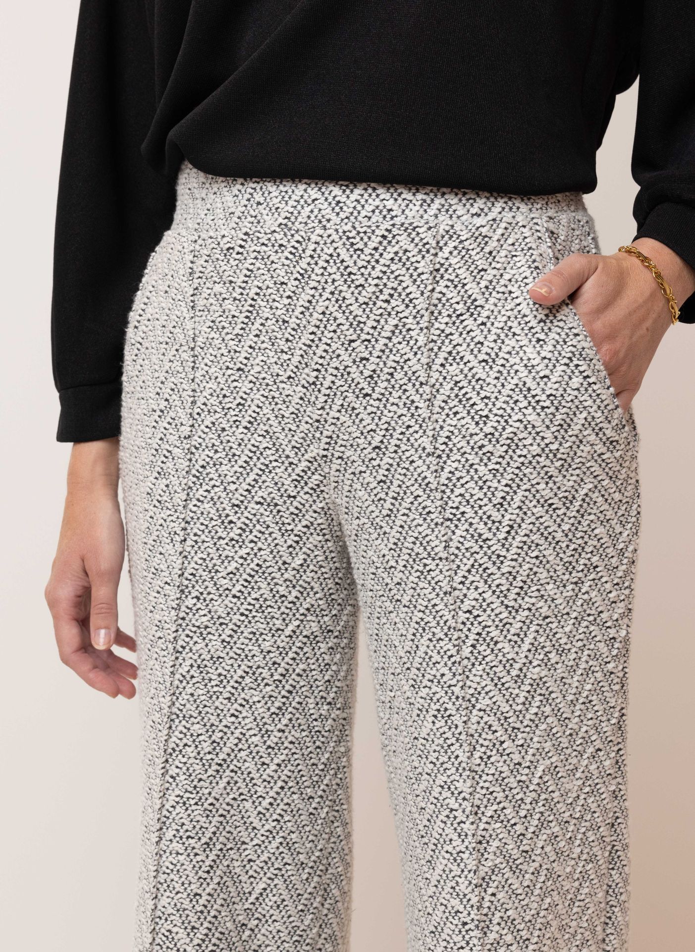 Norah Ecru/grijze pantalon ecru/grey 215225-180