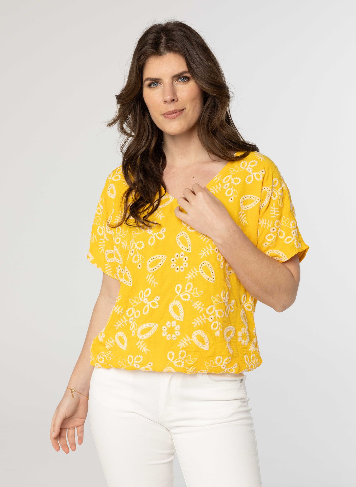 Norah Gele blouse met print yellow 213676-300