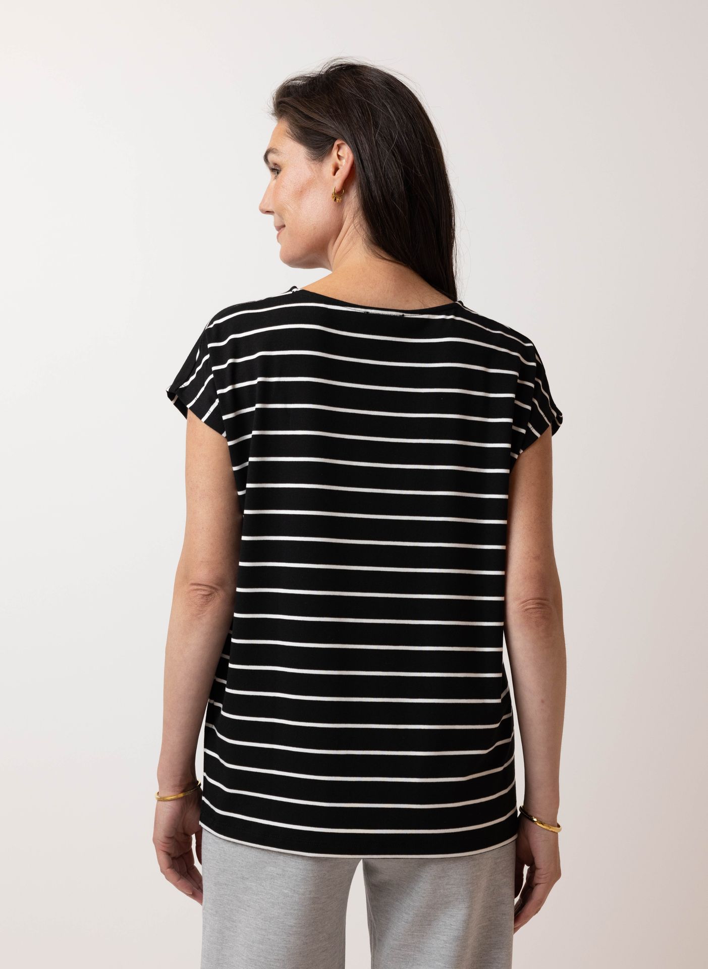 Norah Gestreept shirt black/white 213384-031