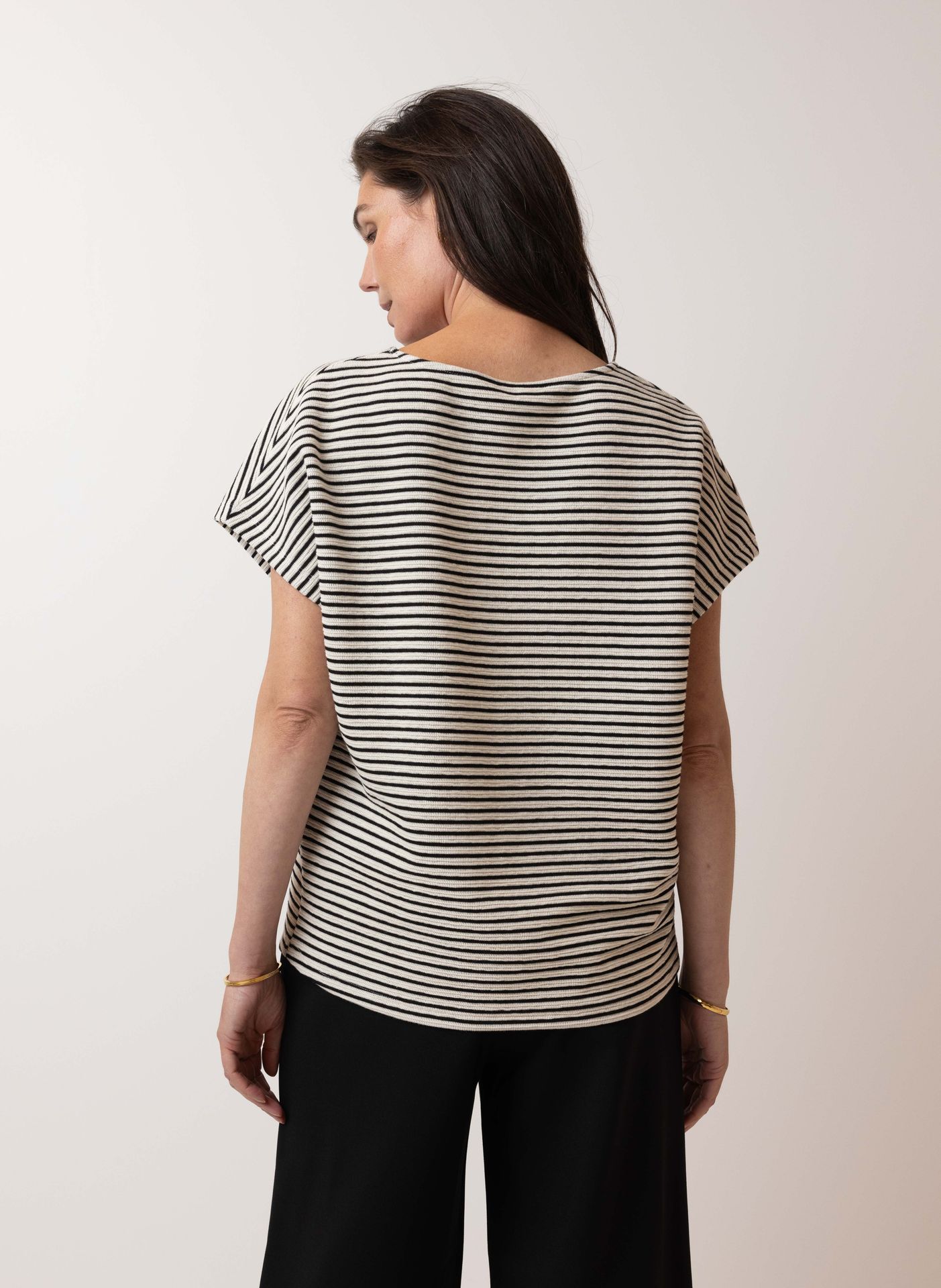 Norah Gestreept shirt ecru/black 214861-170