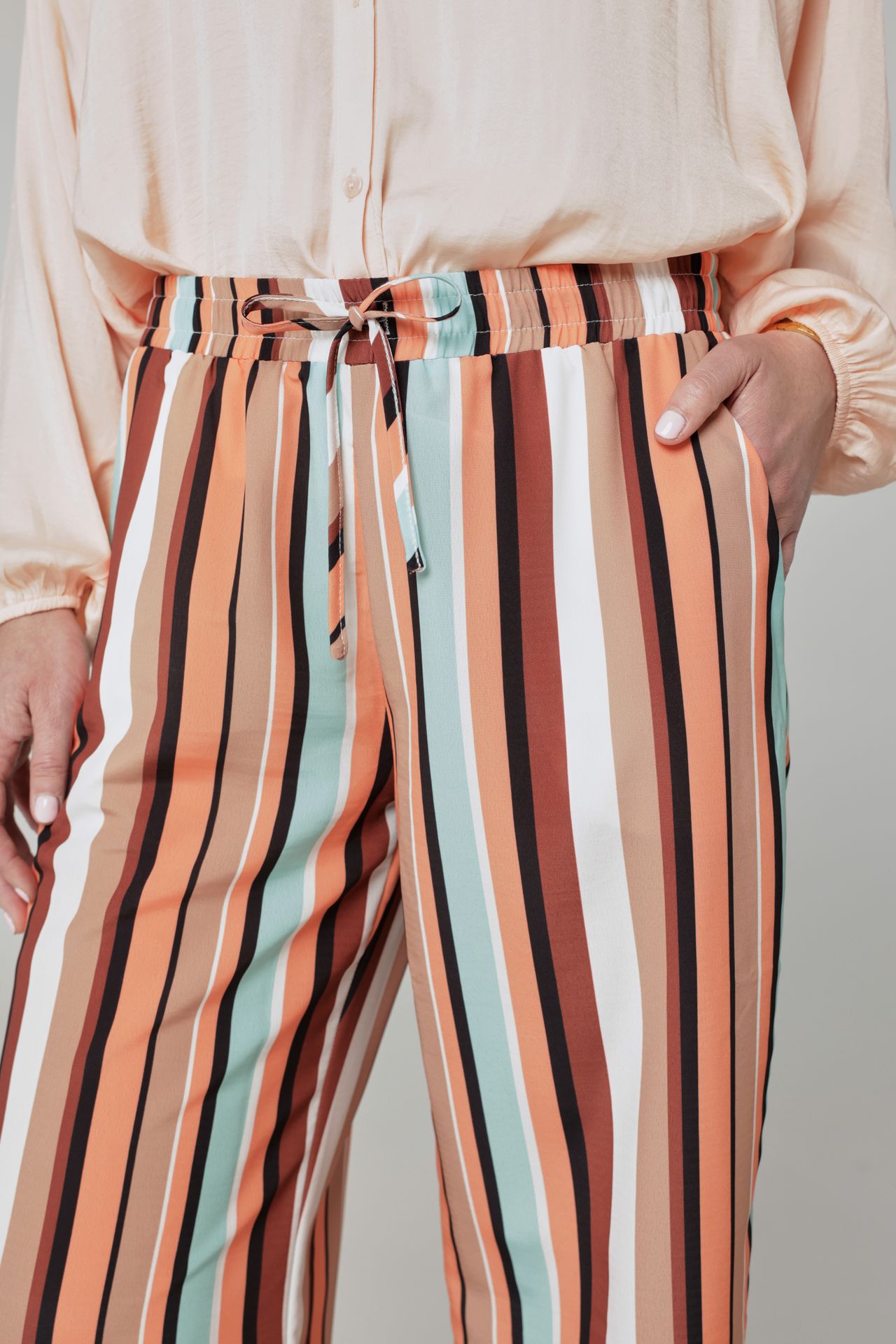 Norah Gestreepte pantalon orange multicolor 214164-720