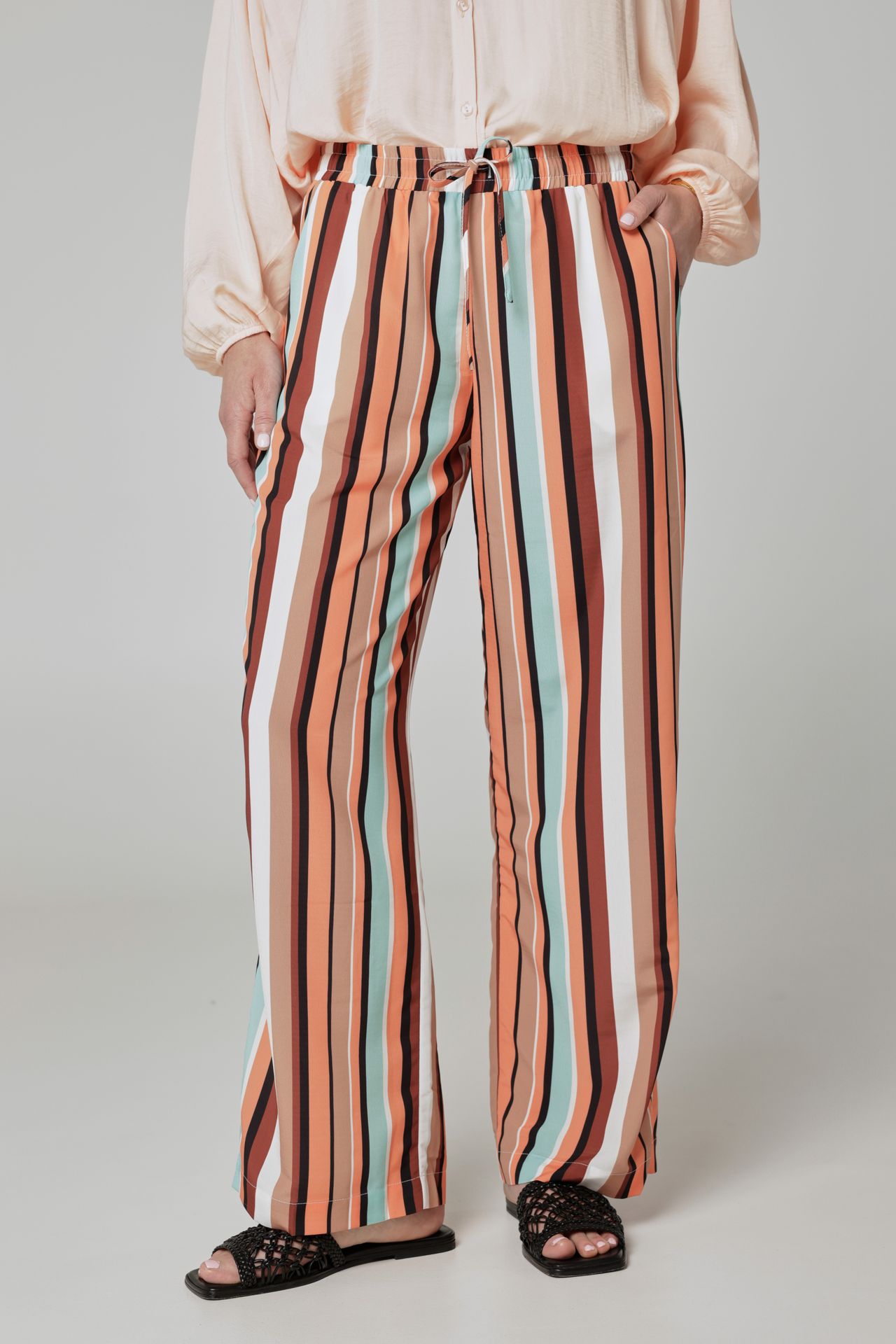 Norah Gestreepte pantalon orange multicolor 214164-720