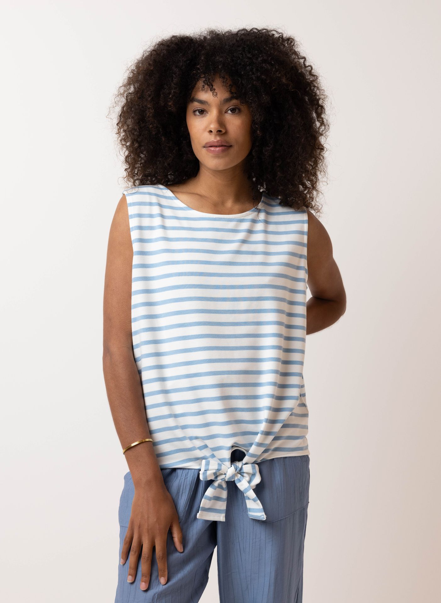 Norah Gestreepte top white/blue 214739-135