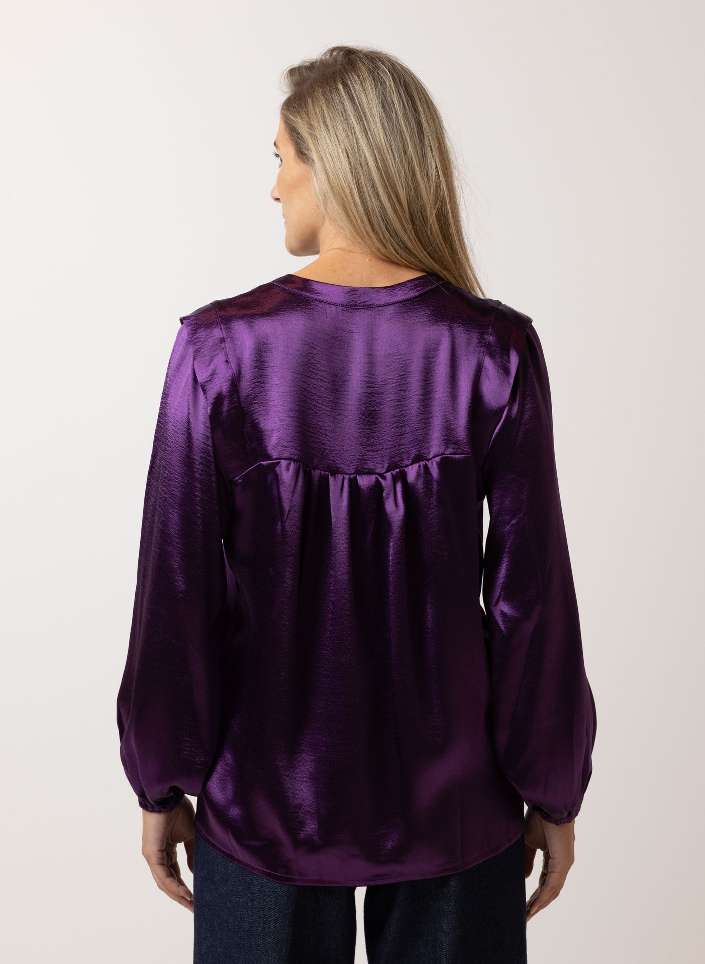 Norah Glanzende paarse blouse purple 214417-800