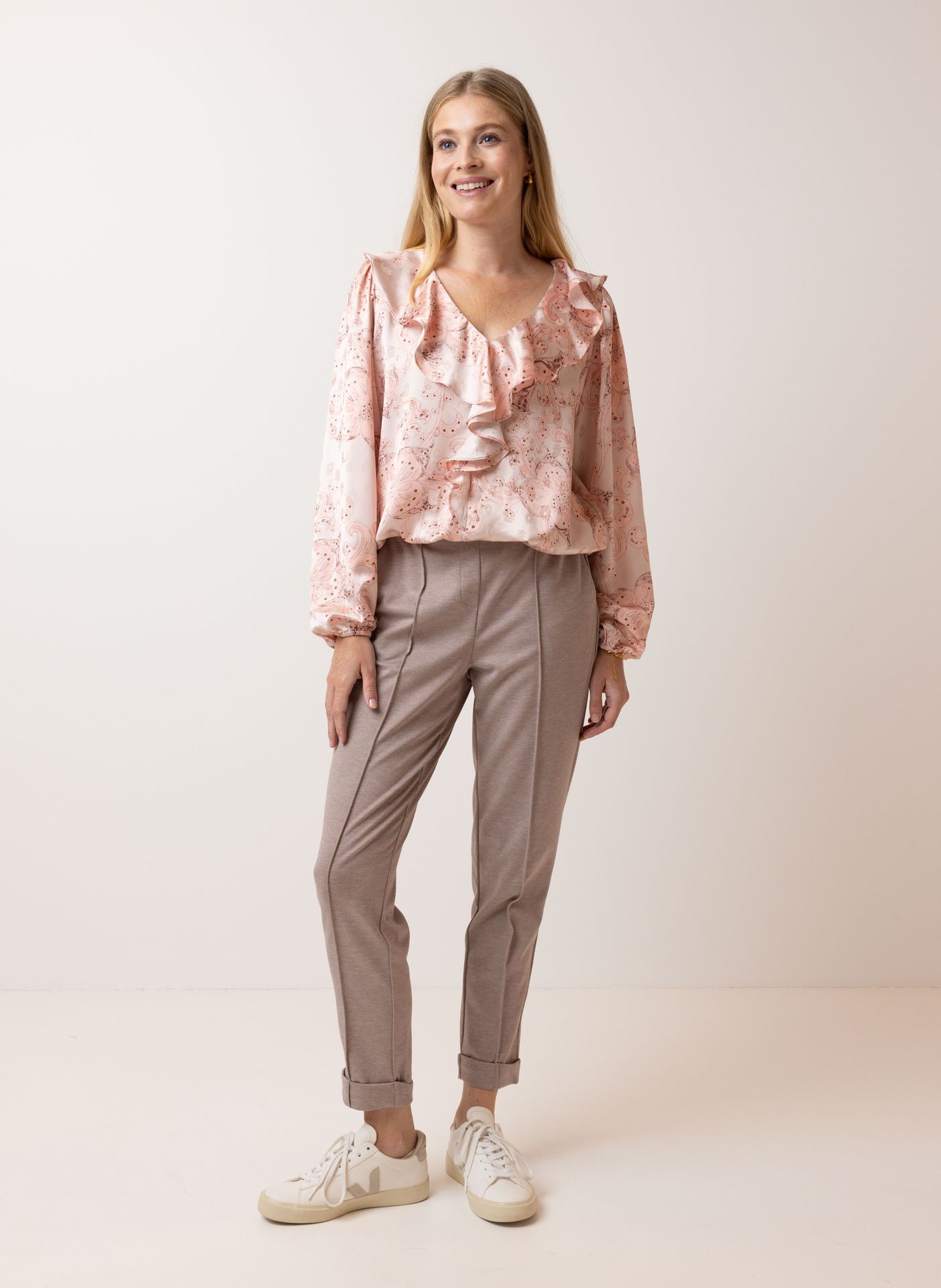 Norah Glanzende roze blouse rose multicolor 215080-910