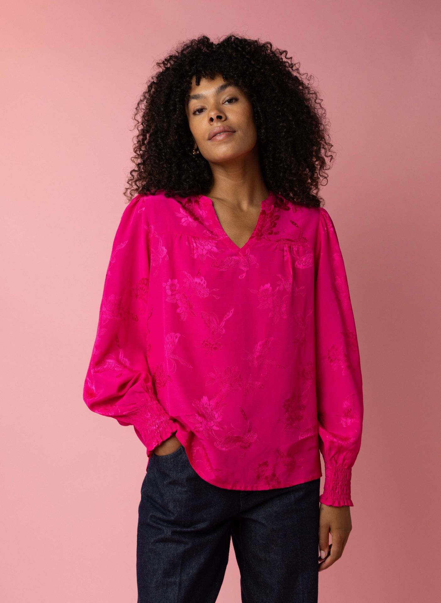 Norah Roze blouse fuchsia 215016-953