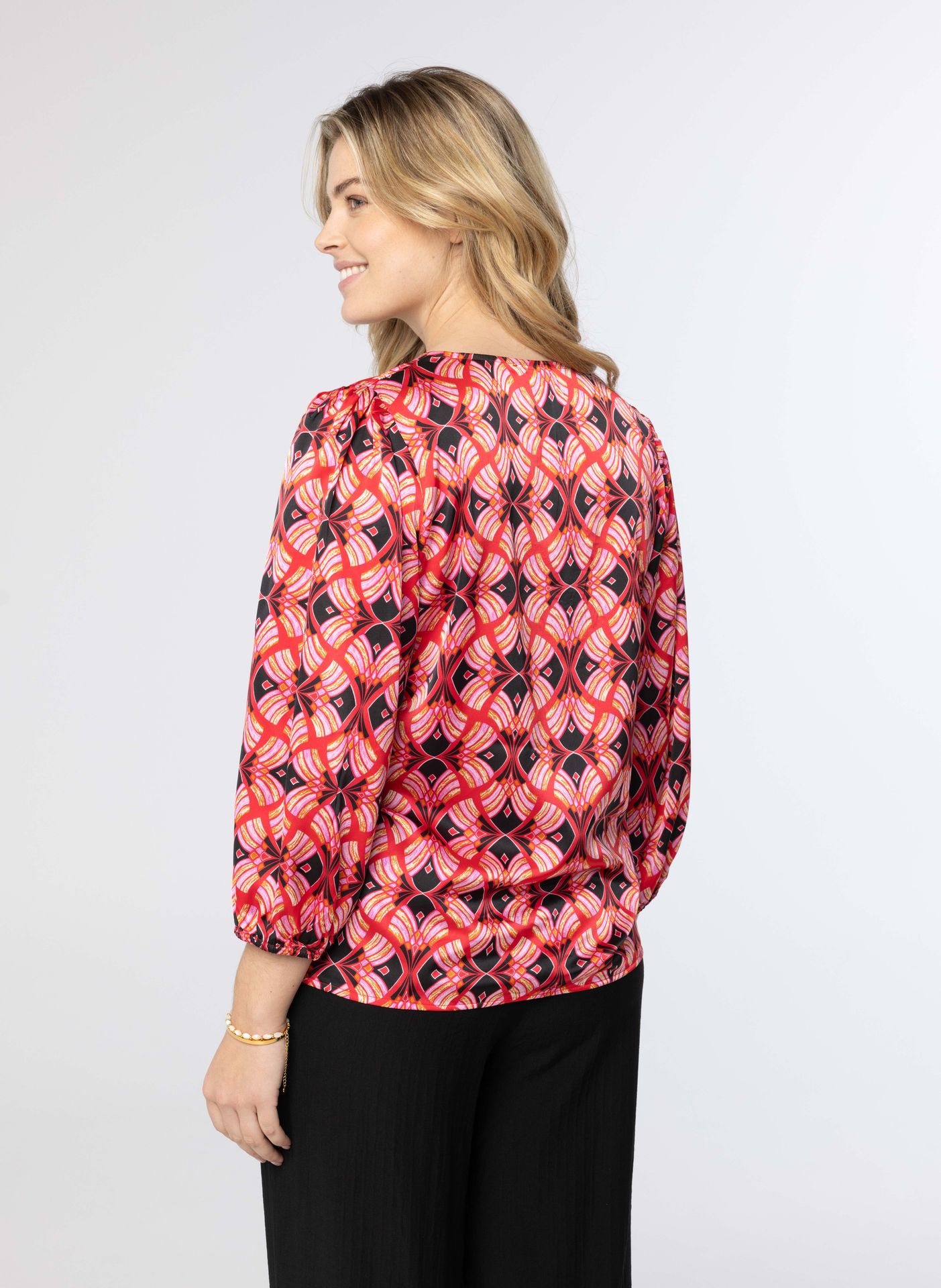 Norah Grafische blouse rood red multicolor 214165-620
