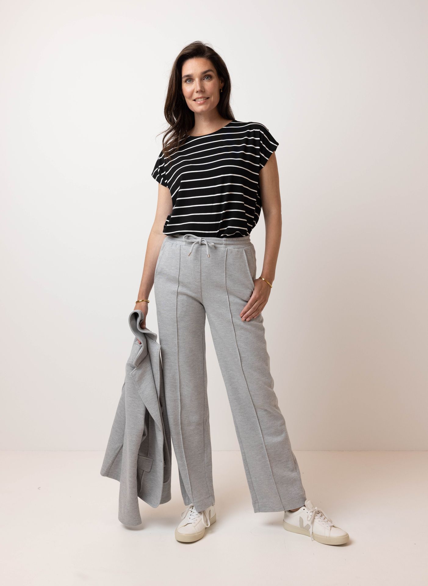 Norah Grijze pantalon grey melange 214197-050