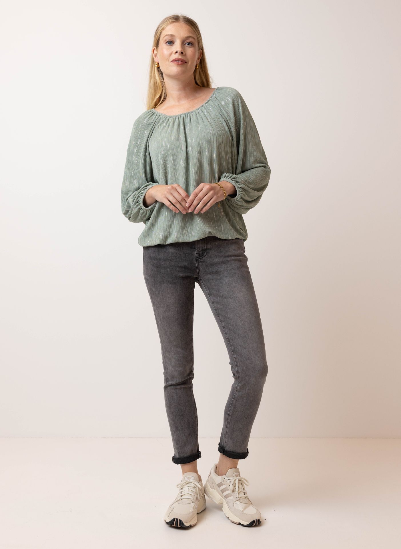 Norah Groen shirt grey green 214458-053