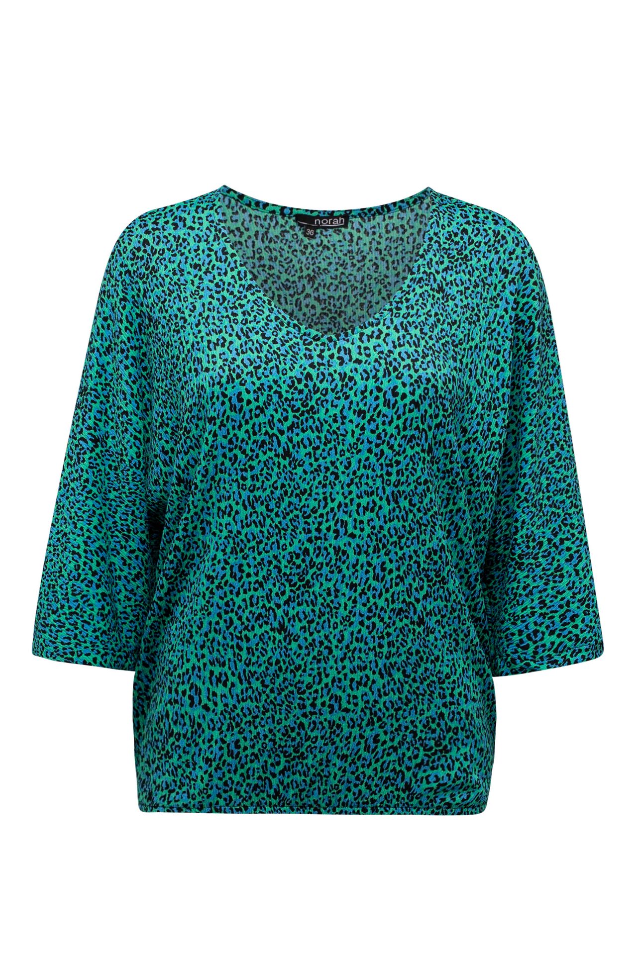 Norah Groen shirt met driekwart mouwen green/blue 213430-534