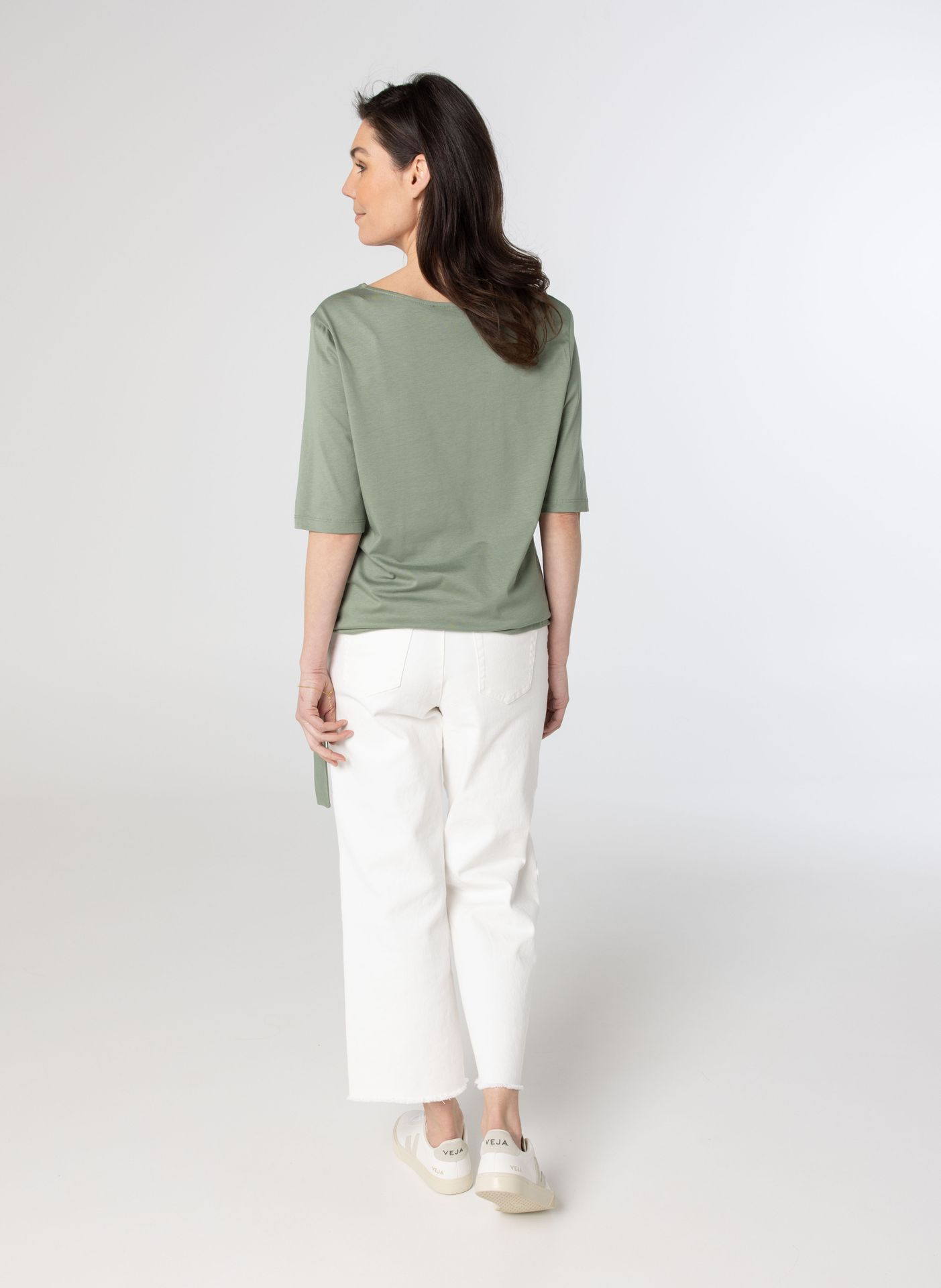 Norah Groen shirt met strik green/grey 209993-540