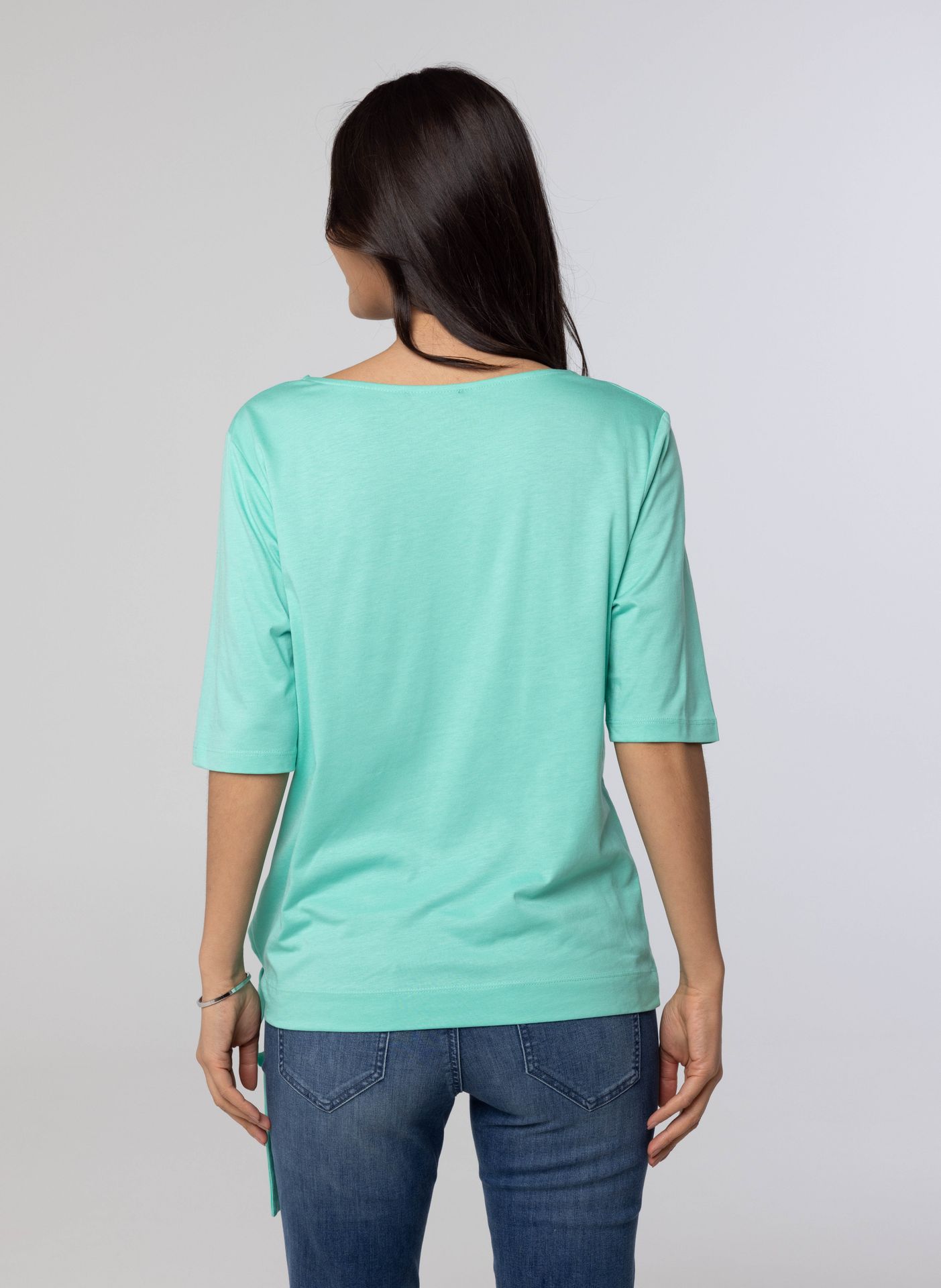 Norah Groen shirt met strik sea green 209993-575