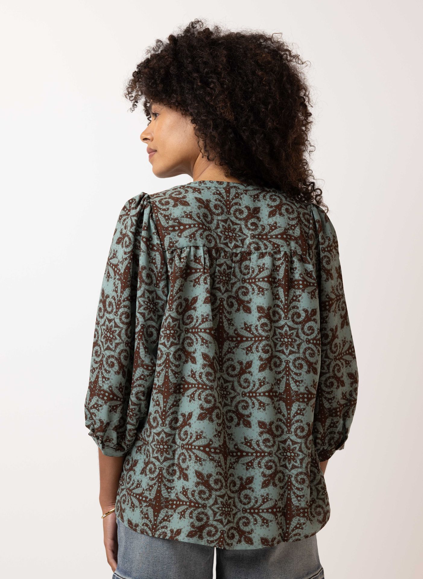 Norah Groen/bruine blouse green/brown 213988-532