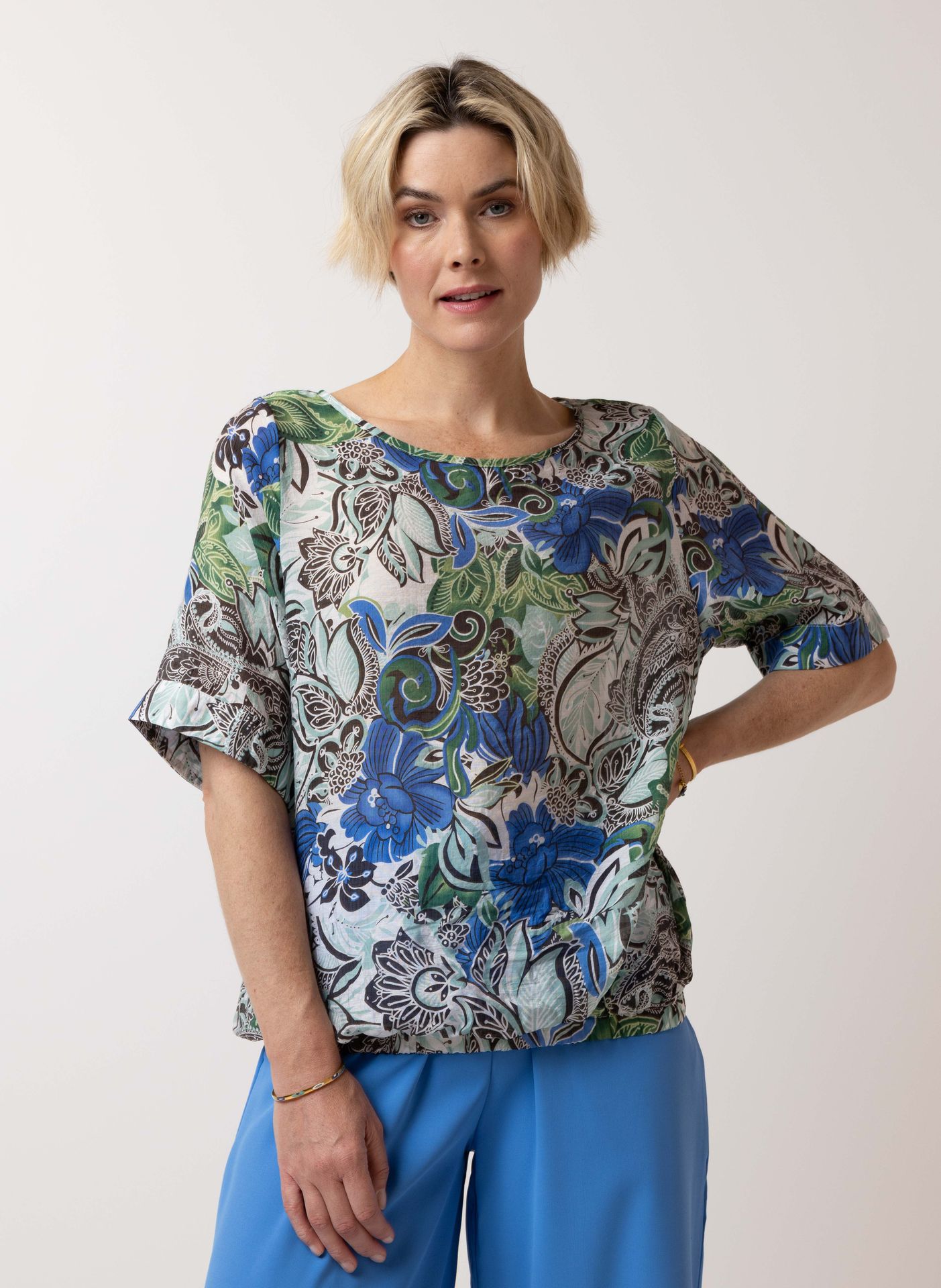 Norah Groene blouse green melange 214793-550